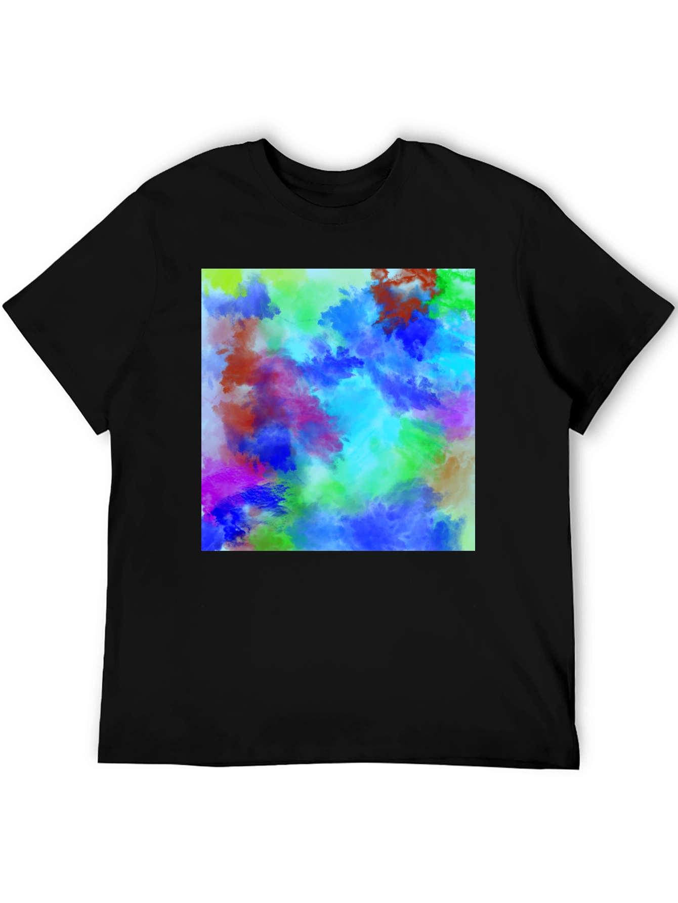 Black Vibrant Abstract Art T-Shirt - Colorful Graphic Tee view 5