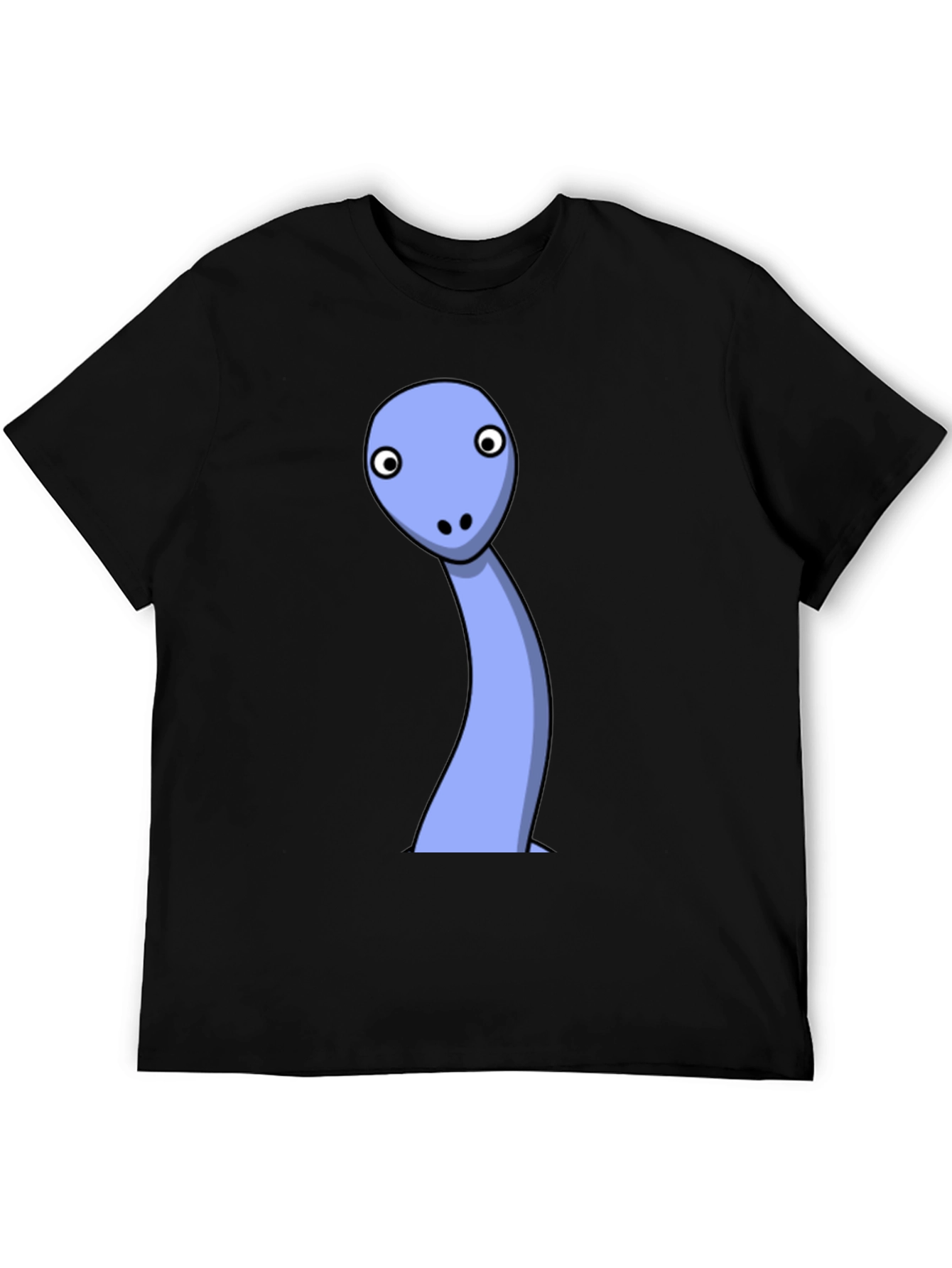 Black Funny Cartoon Dinosaur T-Shirt - Black view 5