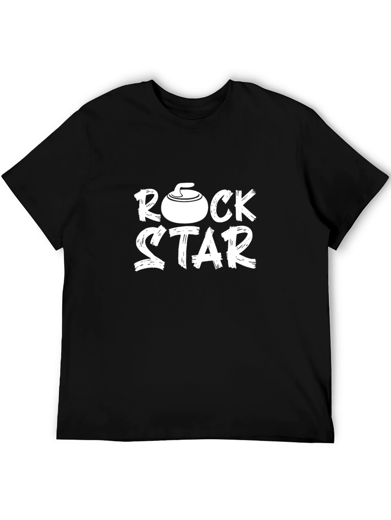 Black Rock Star T-Shirt - Curling Fan Apparel view 5