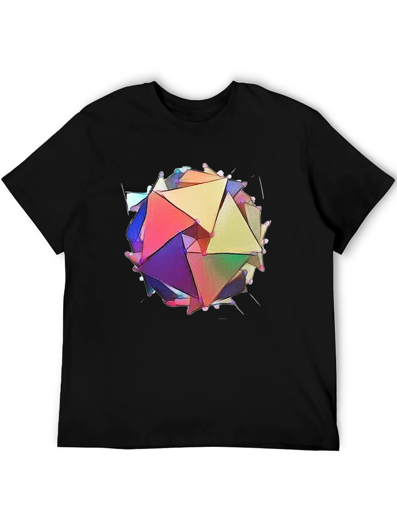 Black Abstract Geometric Prism Tee view 5