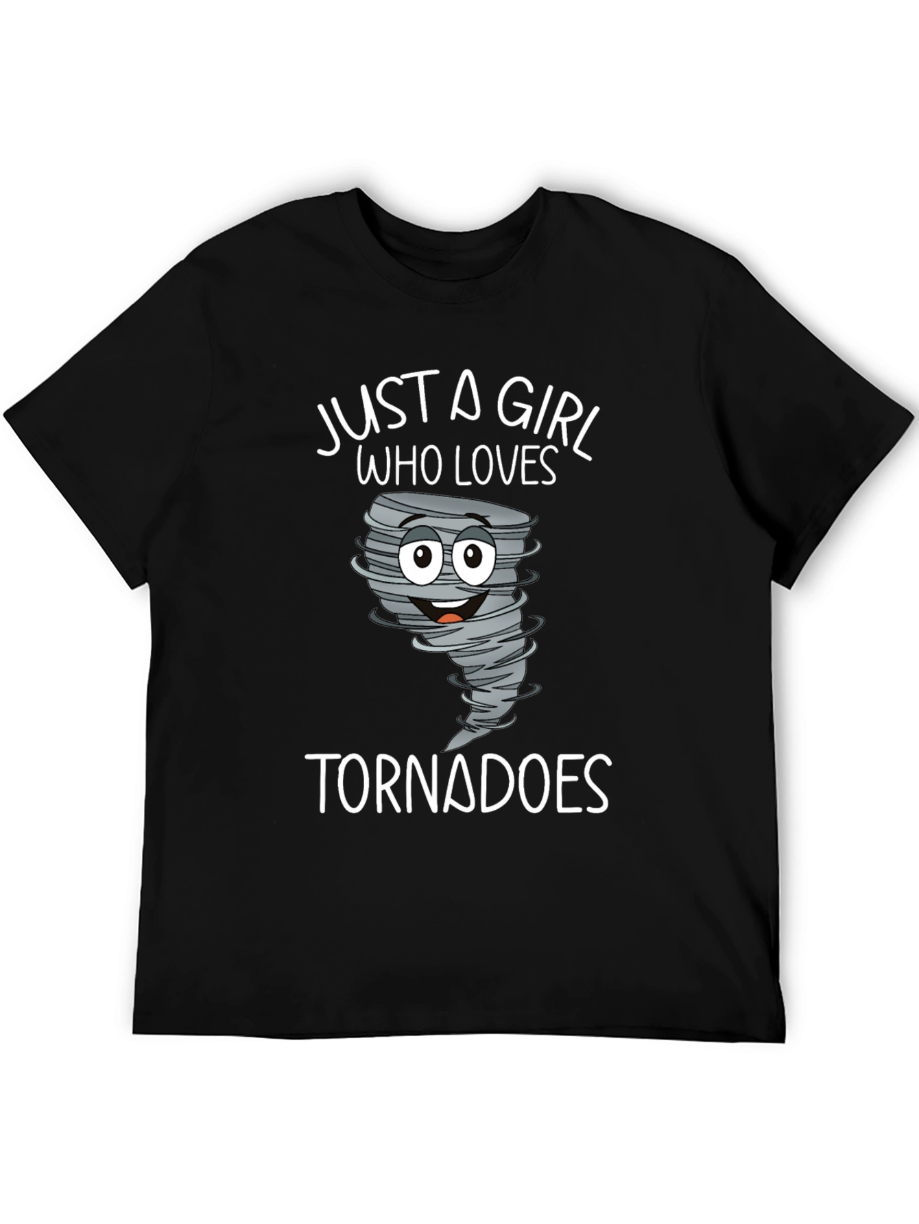 Black Just a Girl Who Loves Tornadoes T-Shirt view 5