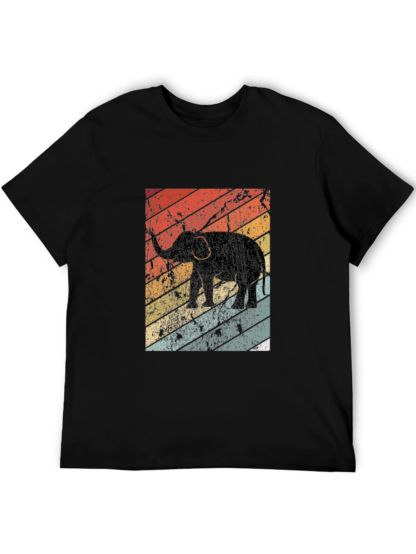 Black Retro Elephant Graphic T-Shirt - Stylish Cotton Tee view 5