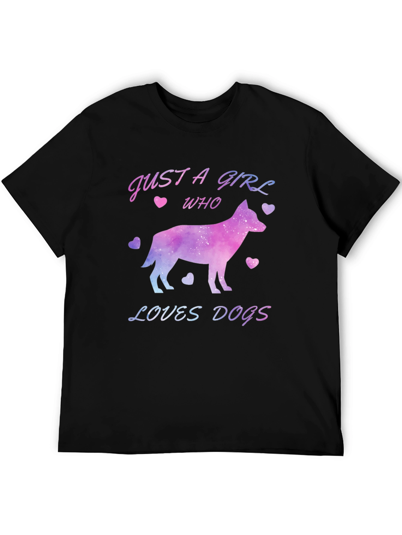 Black Just a Girl Who Loves Dogs T-Shirt view 5