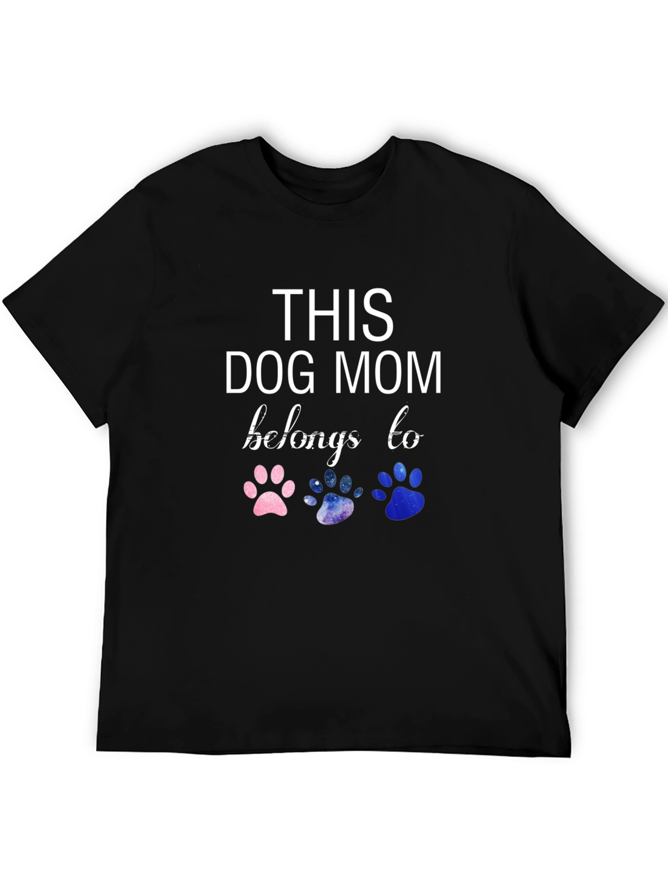 Black Dog Mom T-Shirt - Paw Print Design view 5