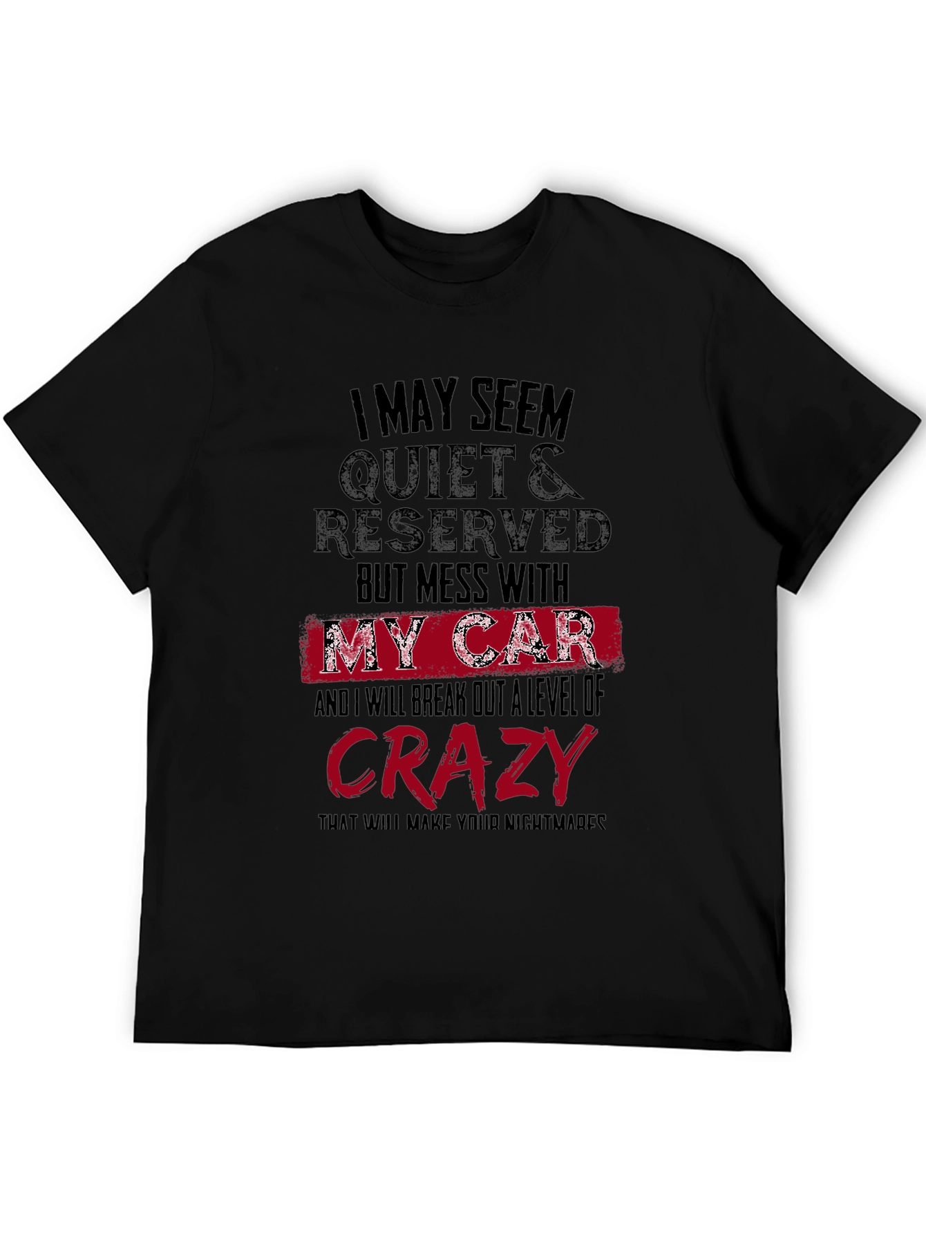 Black Quiet & Reserved Car Lover's T-Shirt view 5