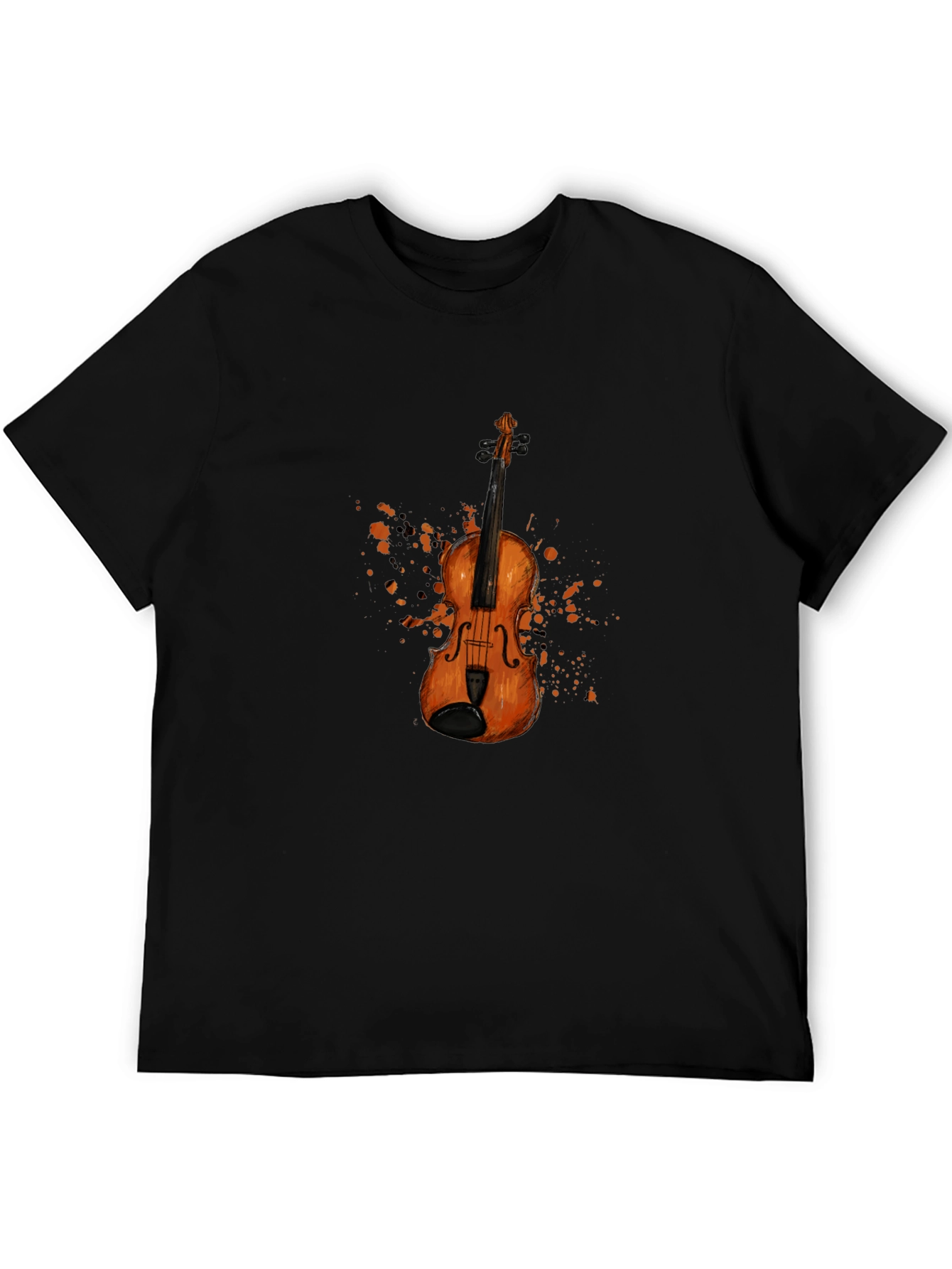 Black Violin Graphic Print Black T-Shirt view 5