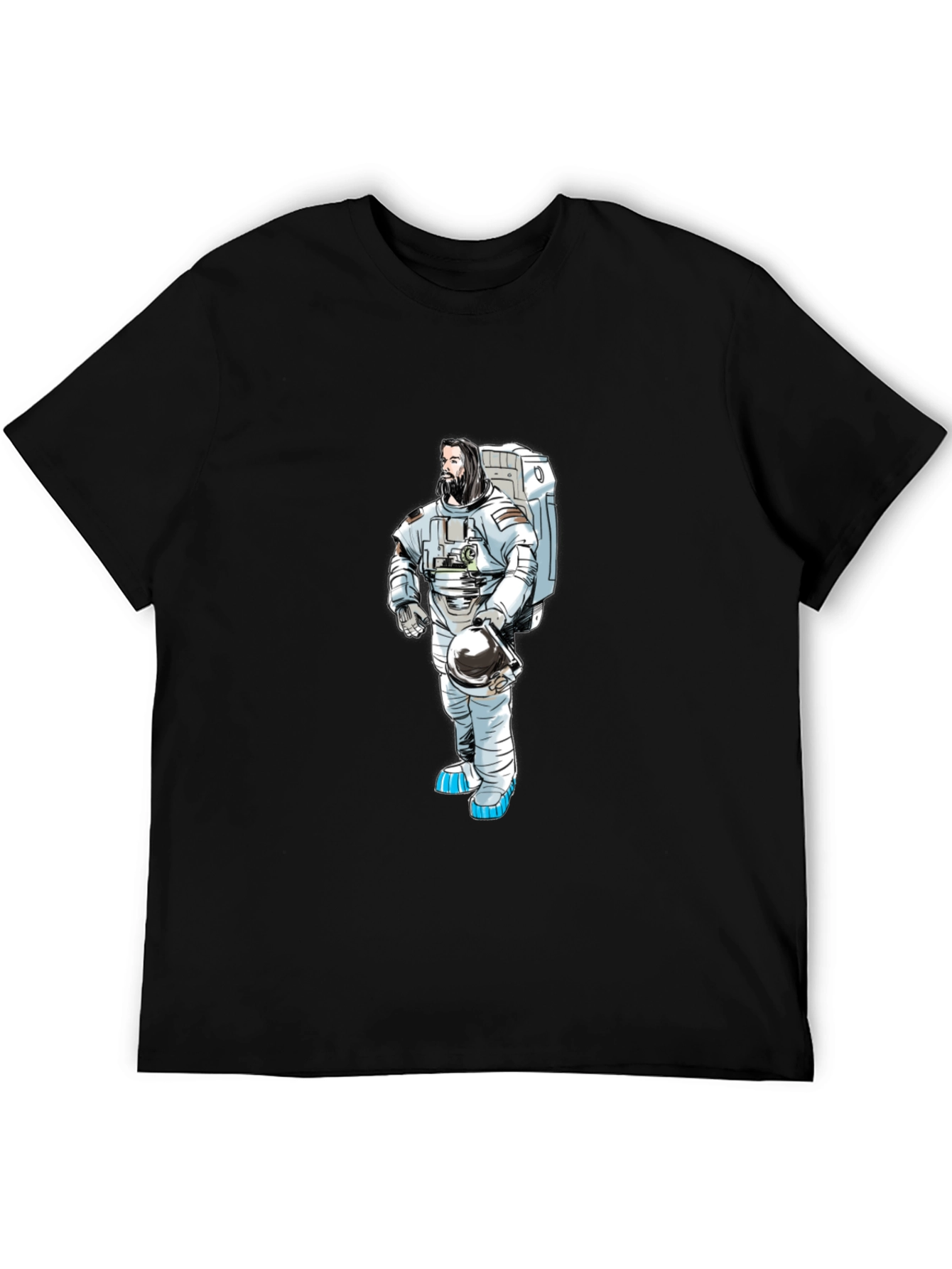 Black Astronaut Graphic Black T-Shirt view 5