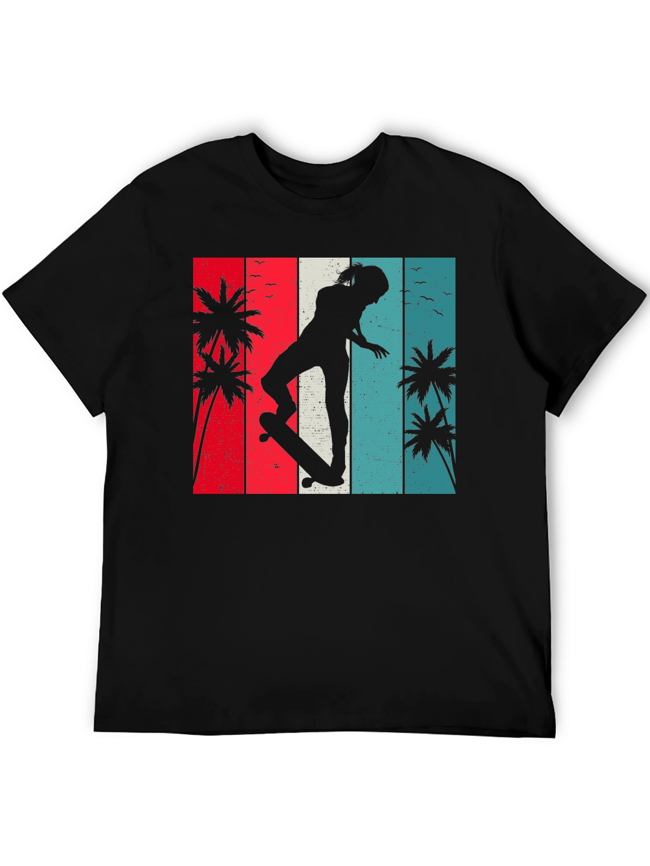 Black Retro Skater T-Shirt view 5