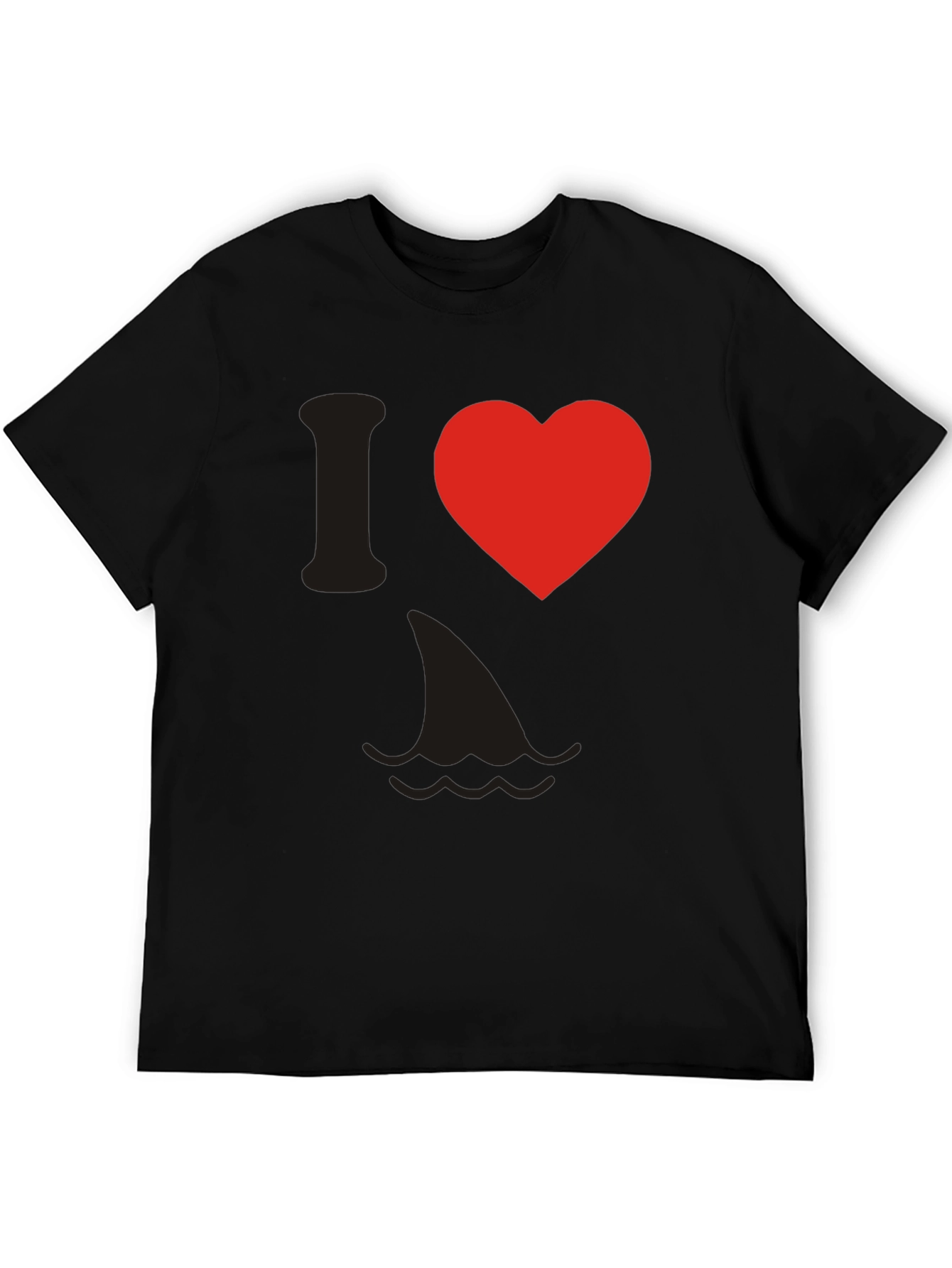 Black I Love Sharks T-Shirt - Novelty Graphic Tee view 5