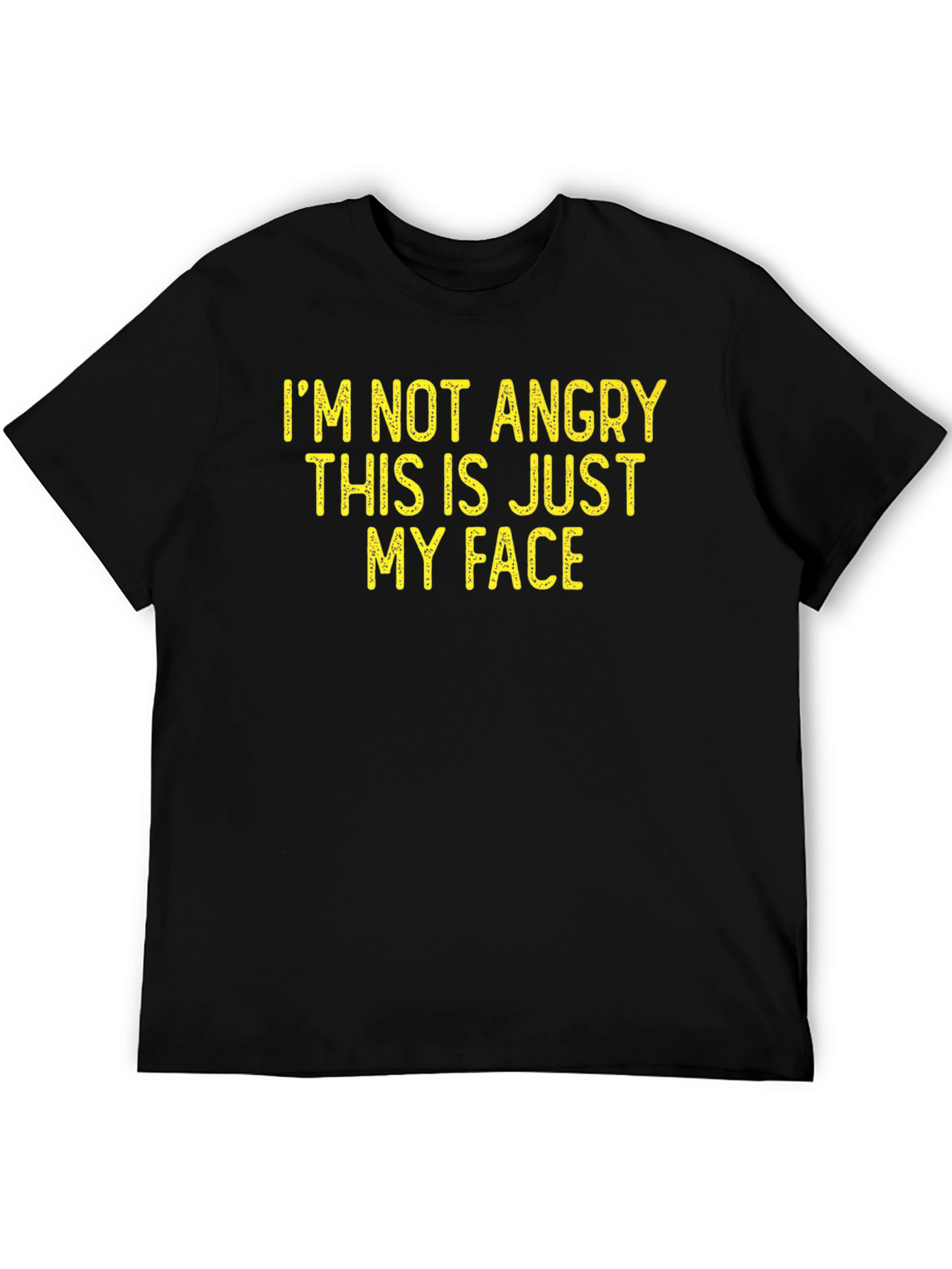 Black Funny Slogan Tee - I'm Not Angry, This is Just My Face! view 5