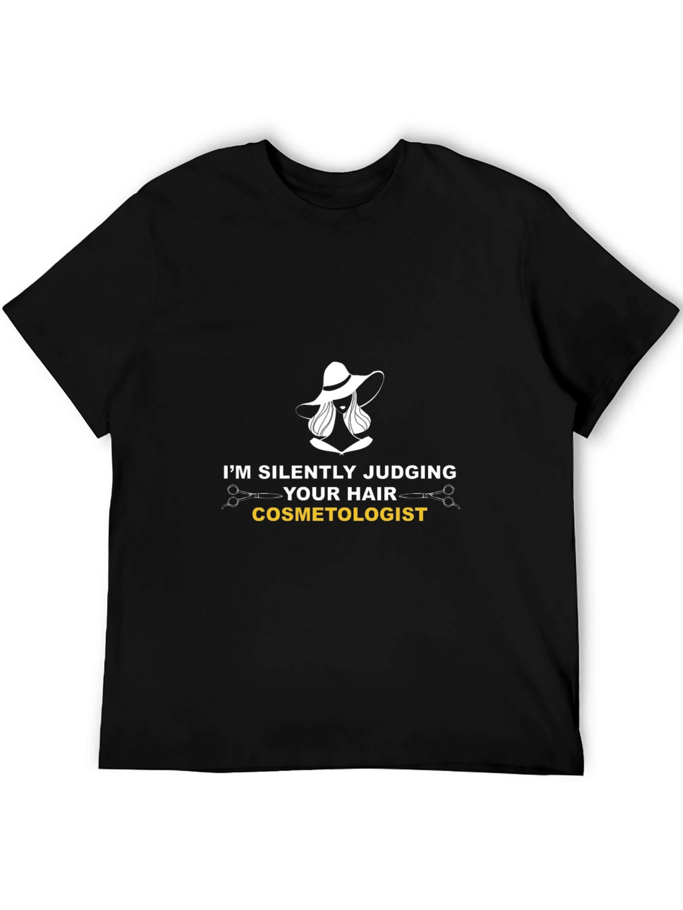 Black I'm Silently Judging Your Hair Cosmetologist T-Shirt view 5