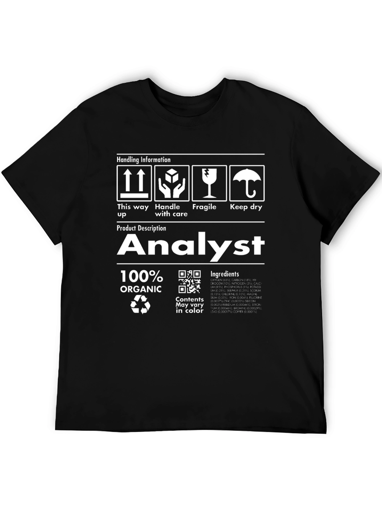 Black Analyst 100% Organic T-Shirt view 5