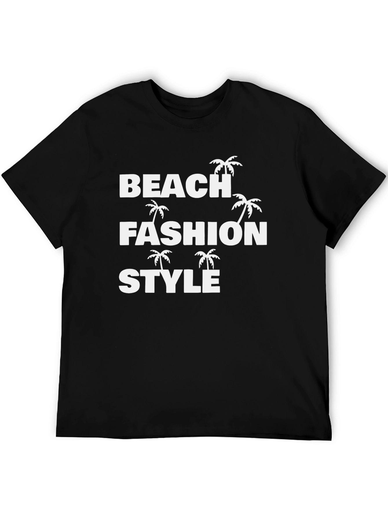 Black Beach Fashion Style Black Graphic T-Shirt view 5