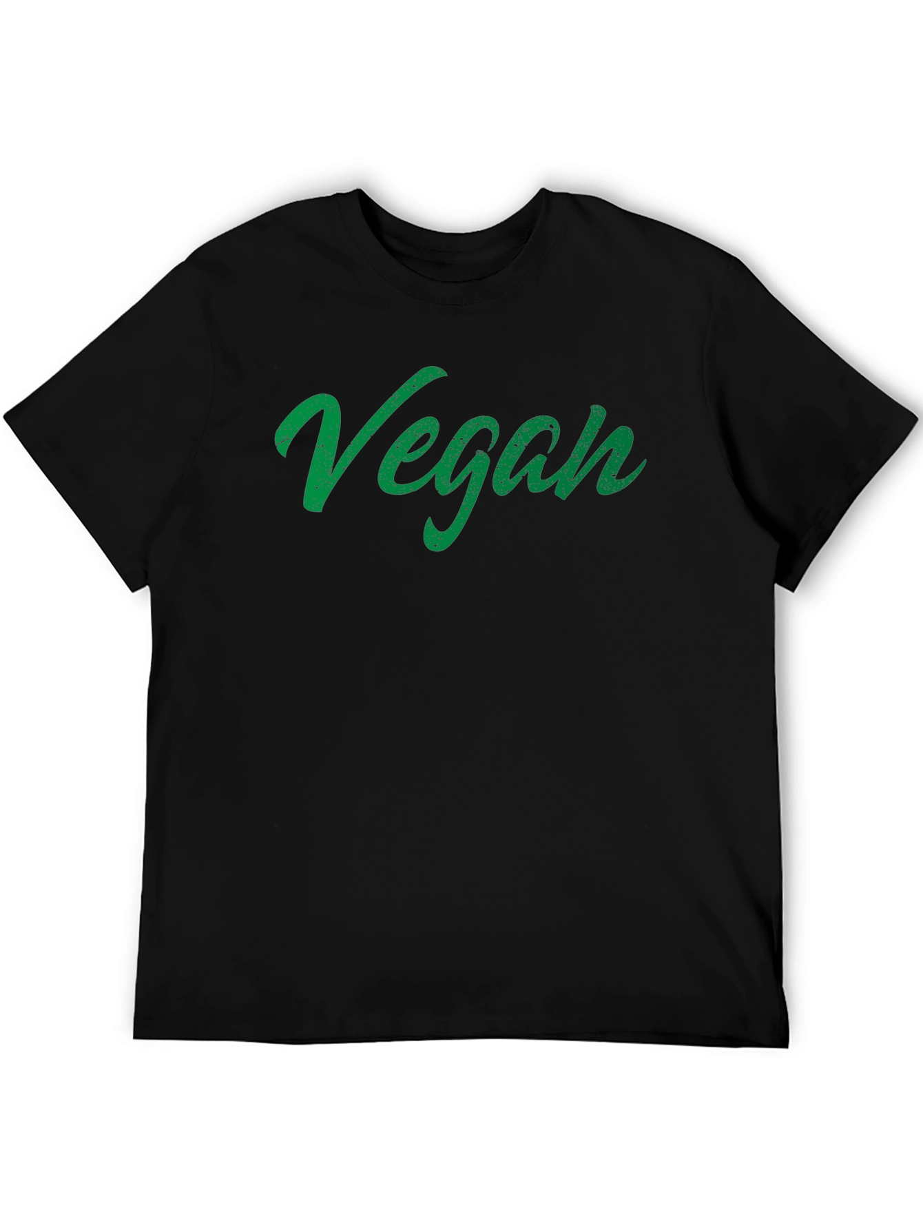 Black Vegan T-Shirt -  Green Lettering Black Tee view 5
