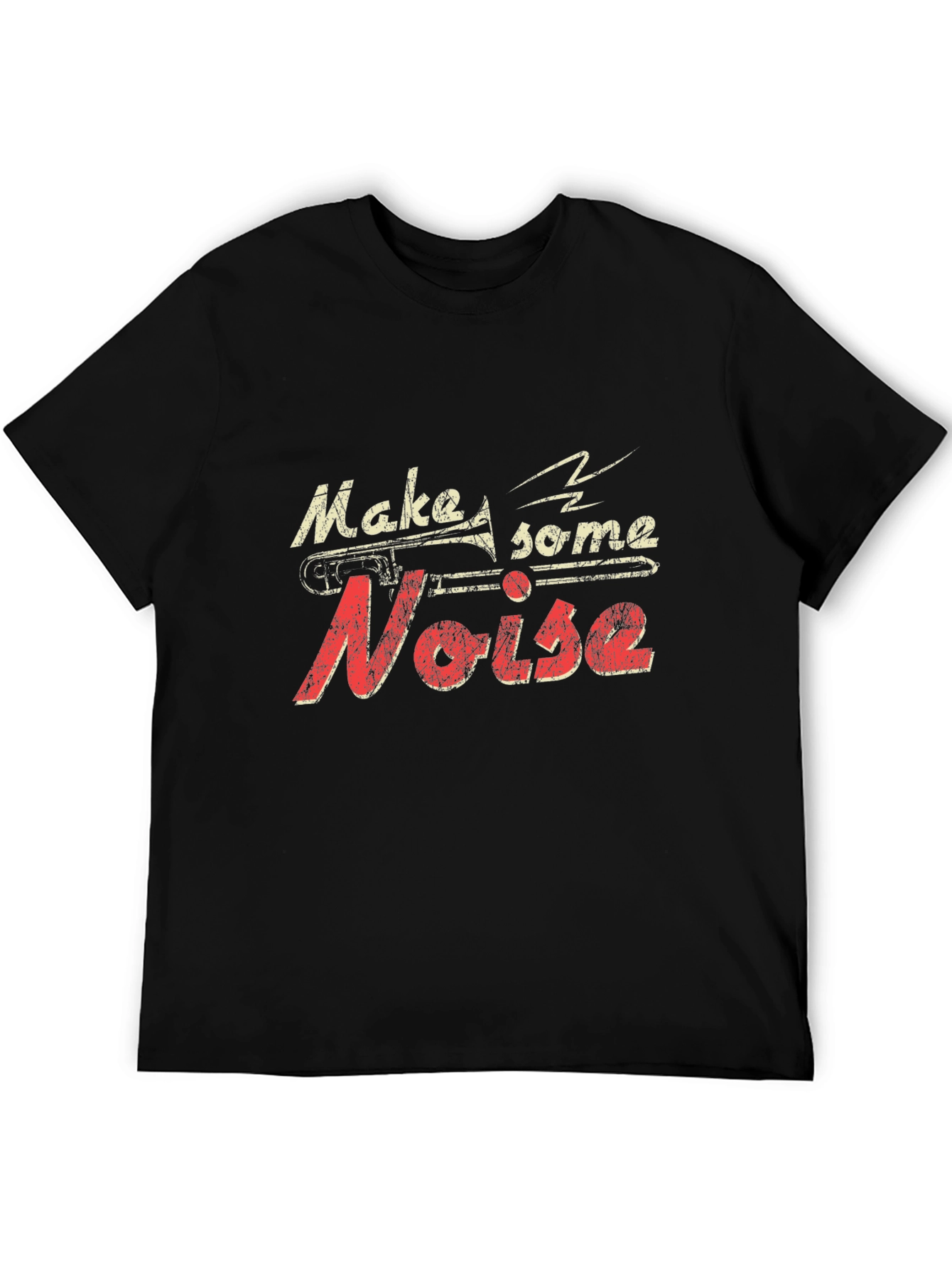 Black Make Some Noise Black Graphic T-Shirt view 5