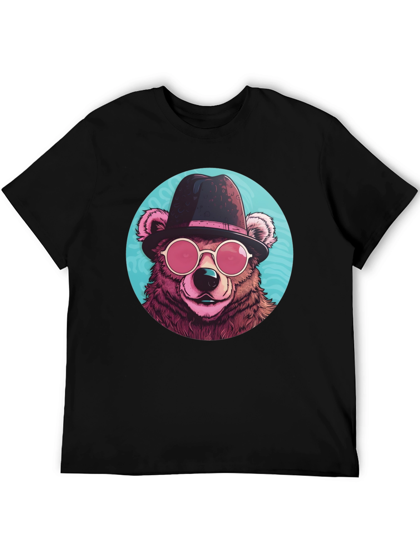 Black Cool Bear Graphic Tee - Stylish Animal Print T-Shirt view 5