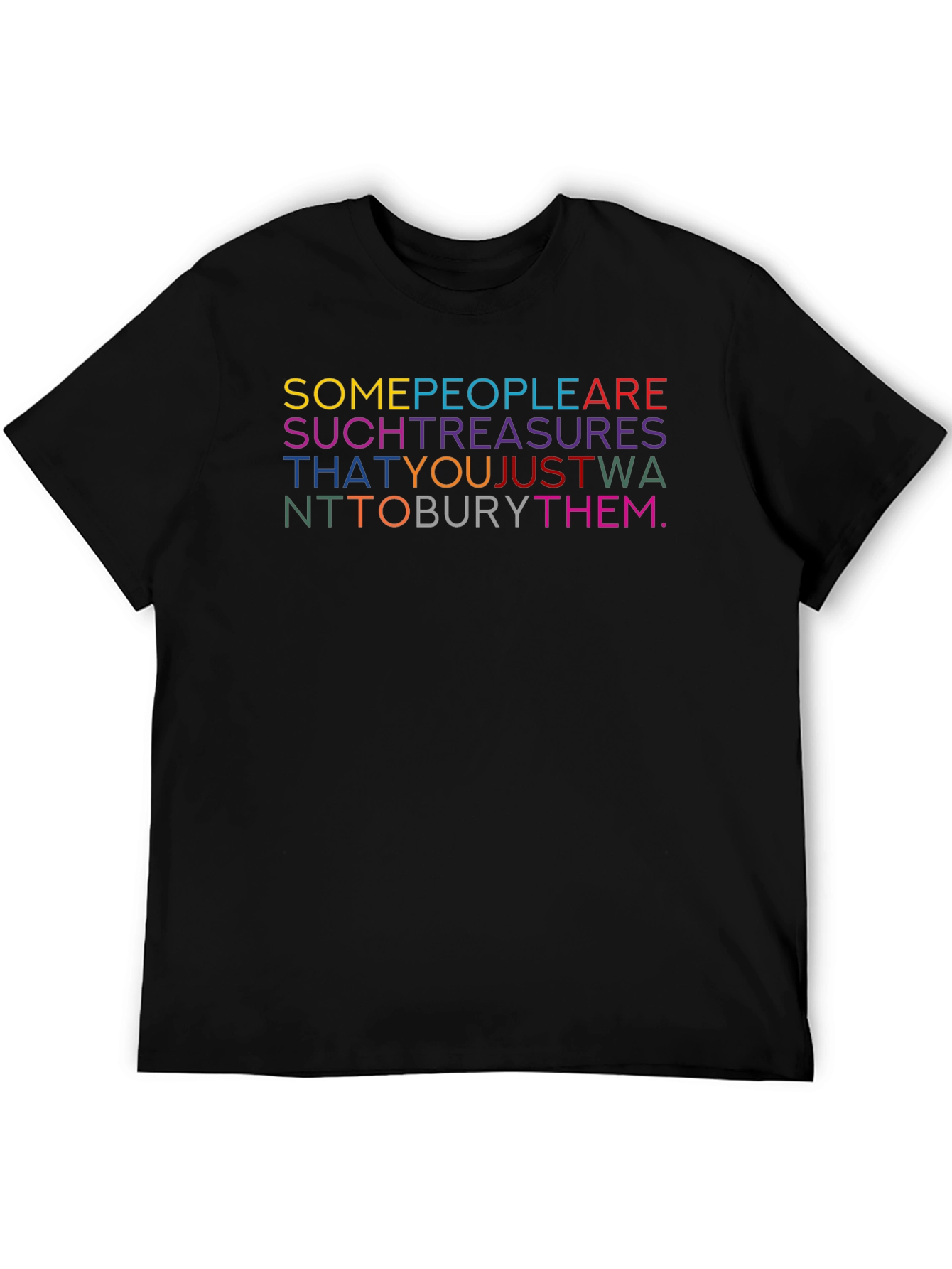 Black Colorful Text Graphic T-Shirt view 5