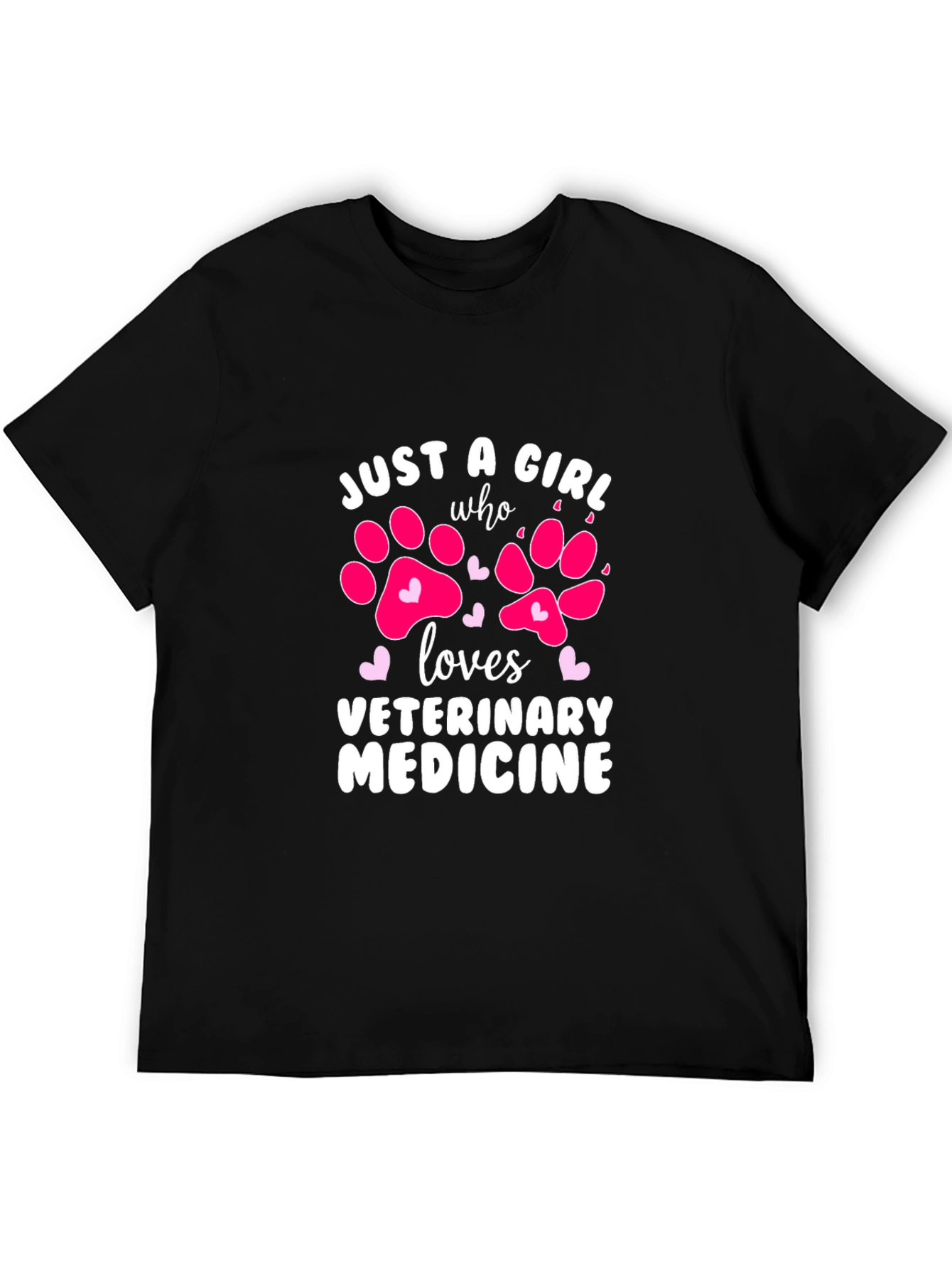 Black Just A Girl Who Loves Veterinary Medicine T-Shirt view 5