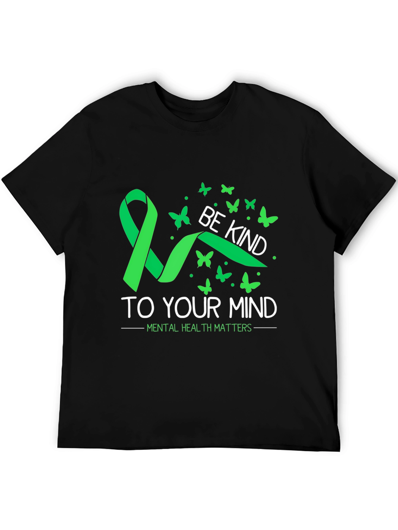Black Be Kind to Your Mind Mental Health Matters T-Shirt view 5