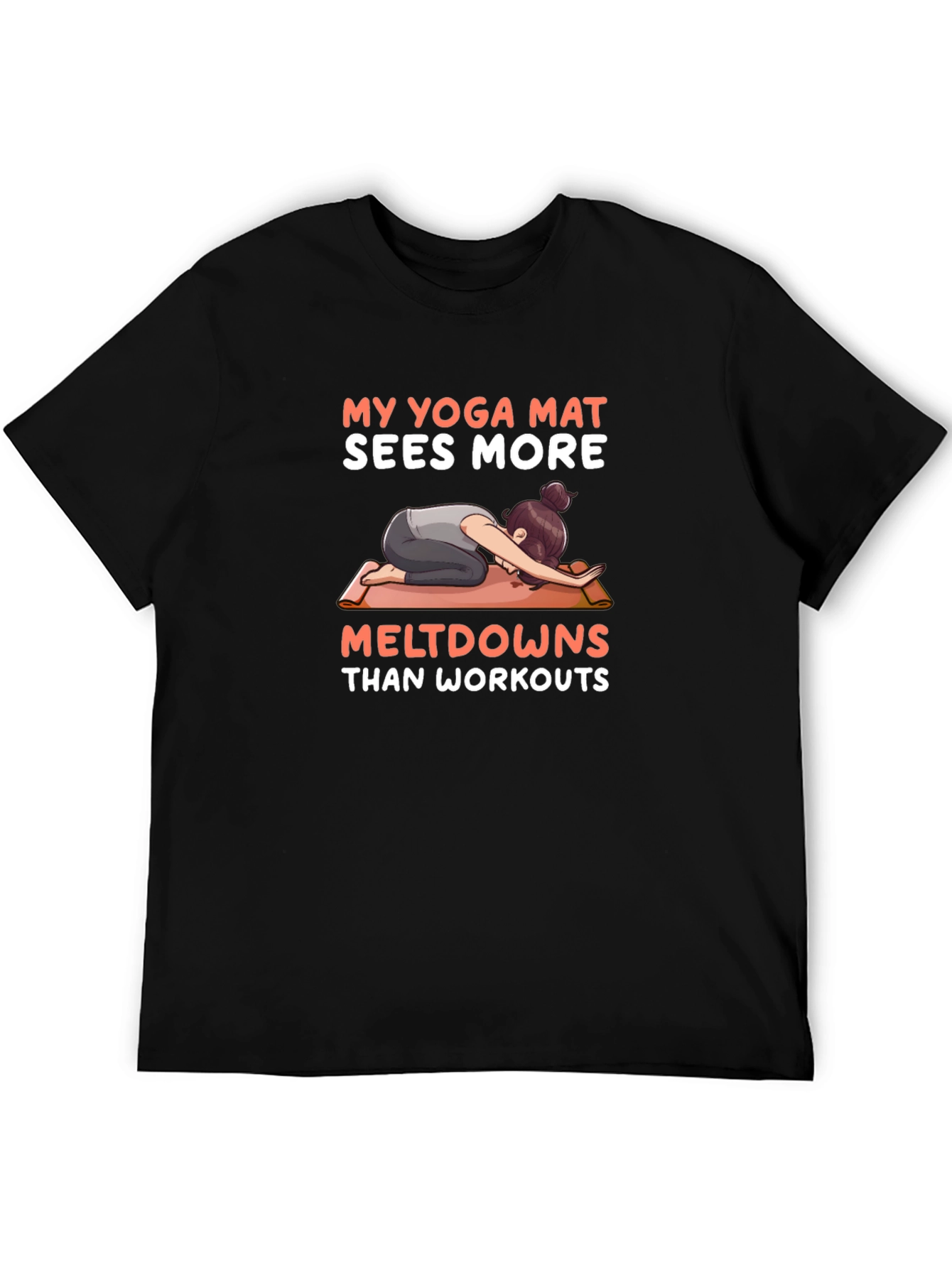 Black Yoga Mat Meltdown T-Shirt view 5