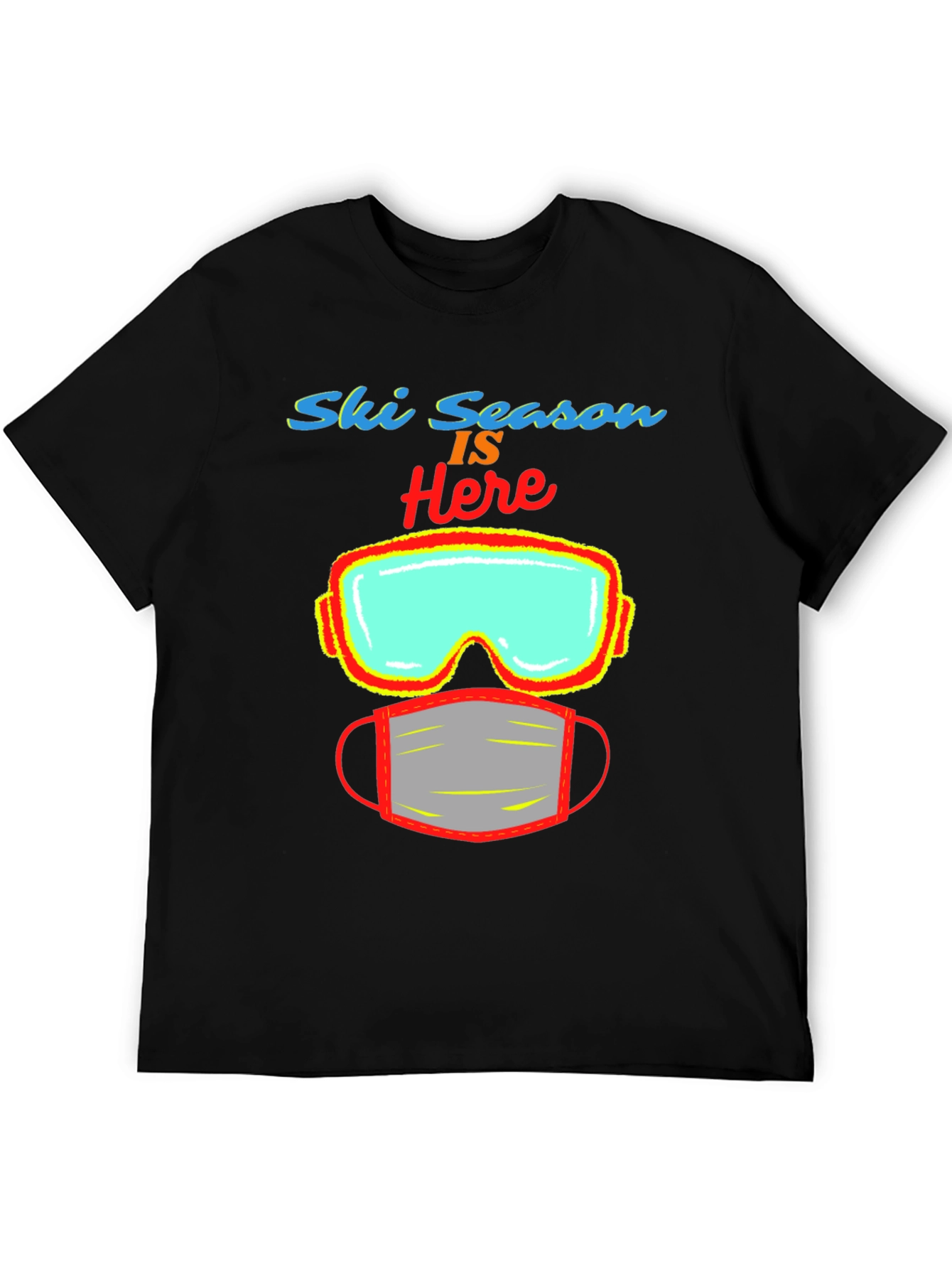 Black Ski Season Mask T-Shirt view 5