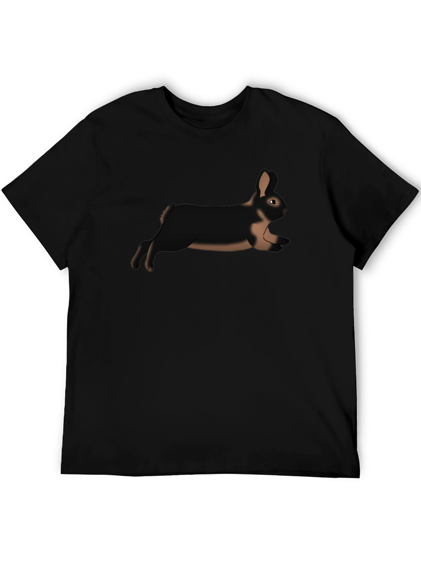 Black Rabbit Graphic Tee - Black Cotton T-Shirt view 5