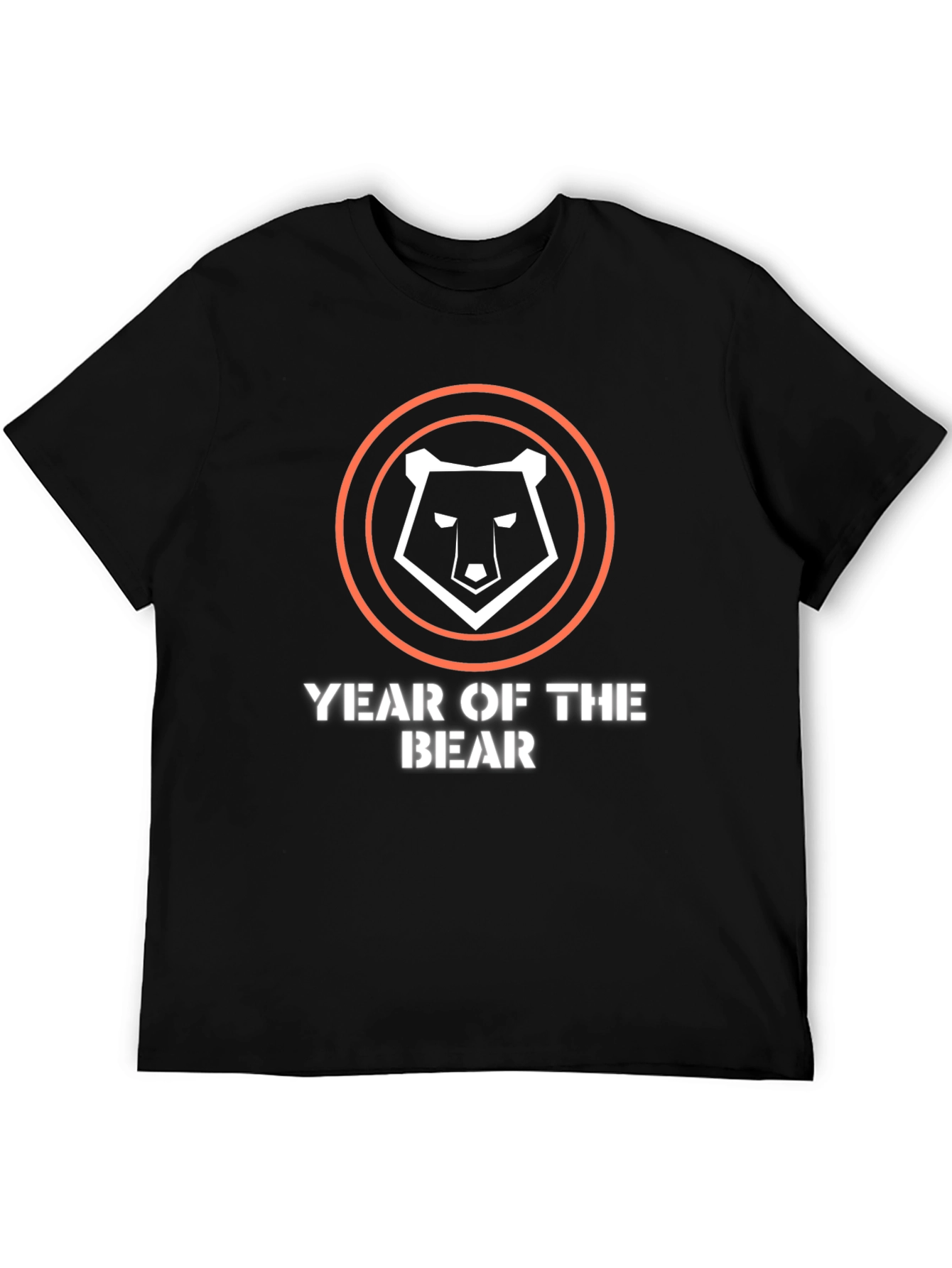 Black Year of the Bear Graphic Tee - Black Cotton Shirt view 5