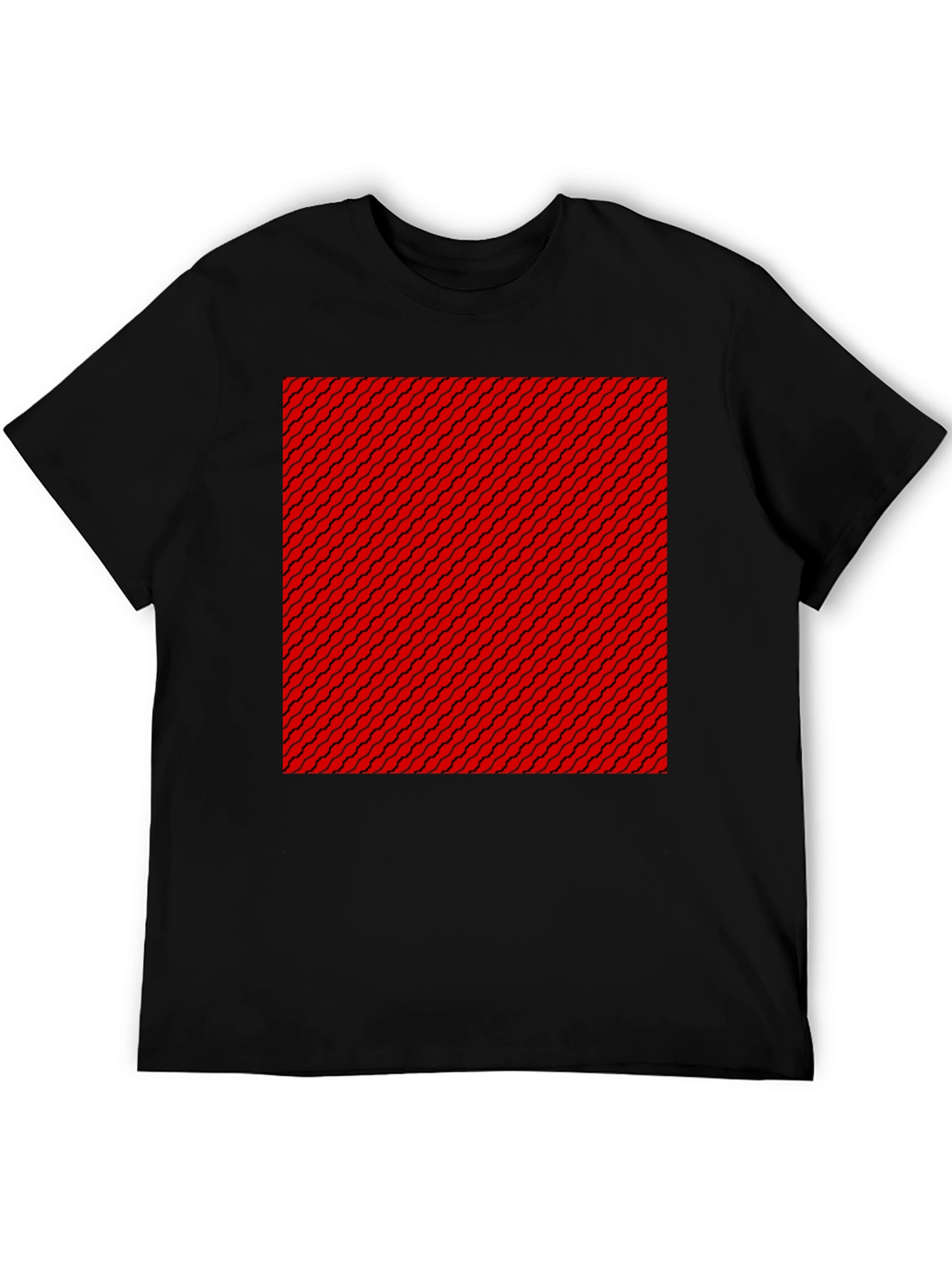 Black Patterned Graphic Tee - Black view 5