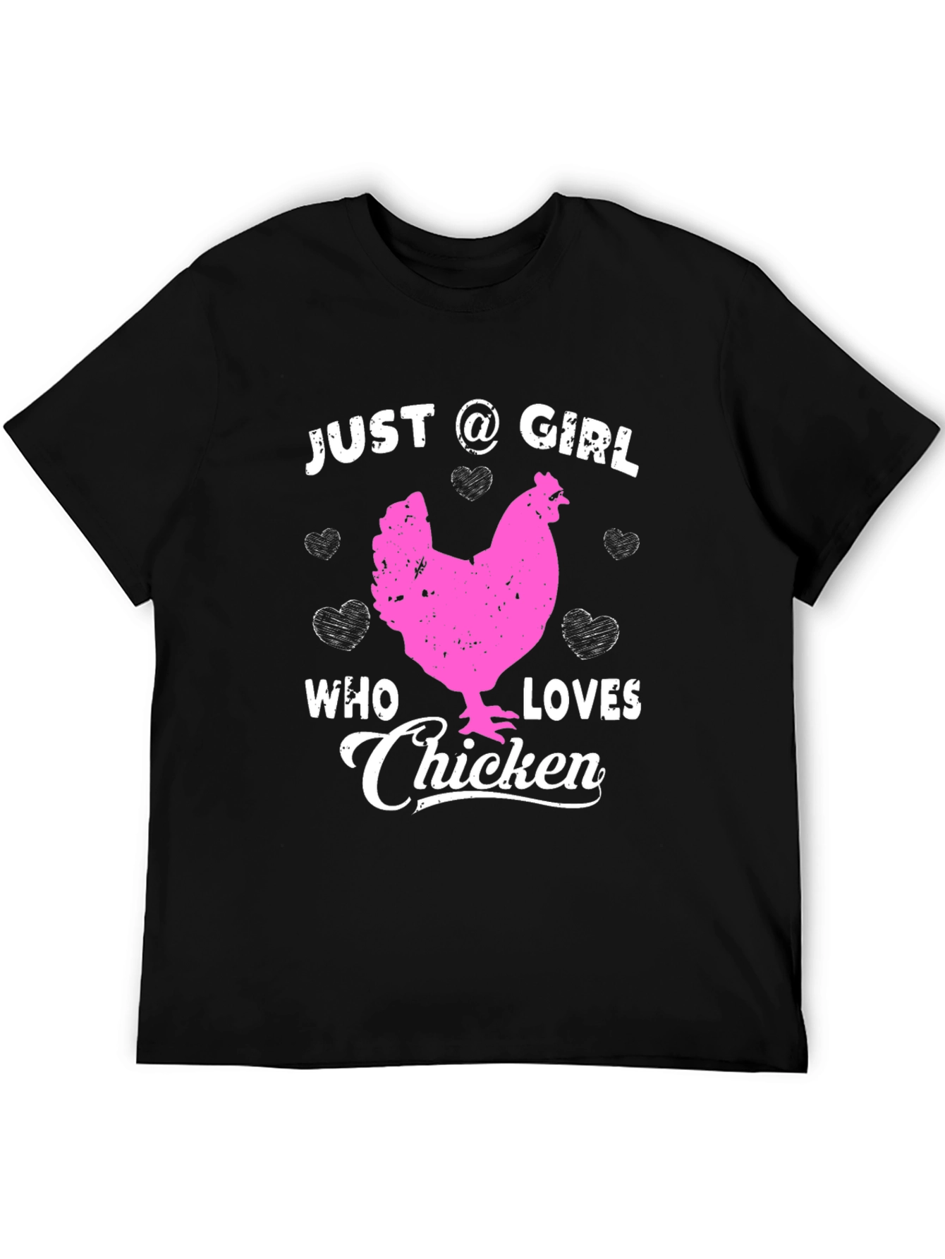 Black Just a Girl Who Loves Chicken T-Shirt view 5
