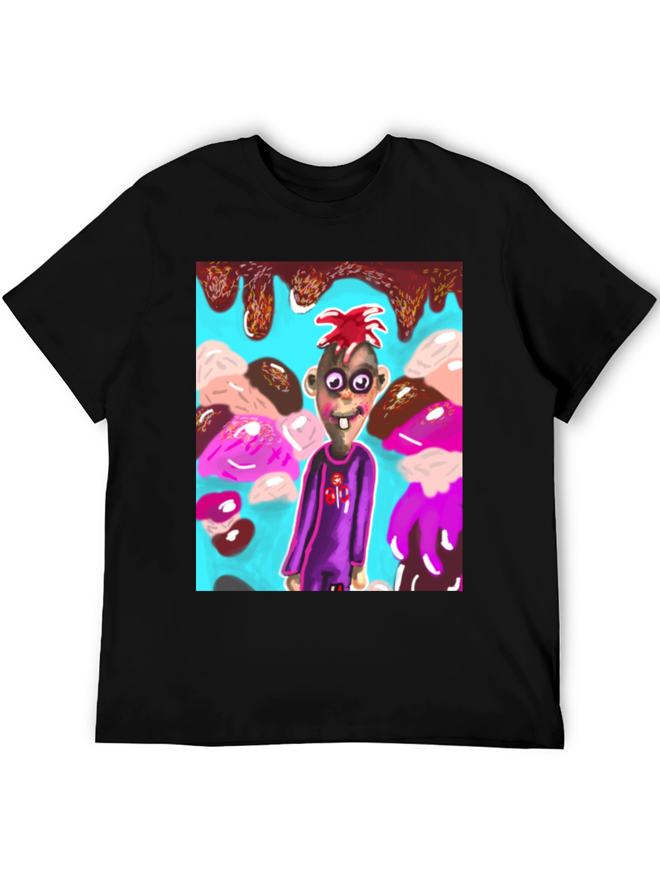 Black Cartoon Character Graphic Tee view 5