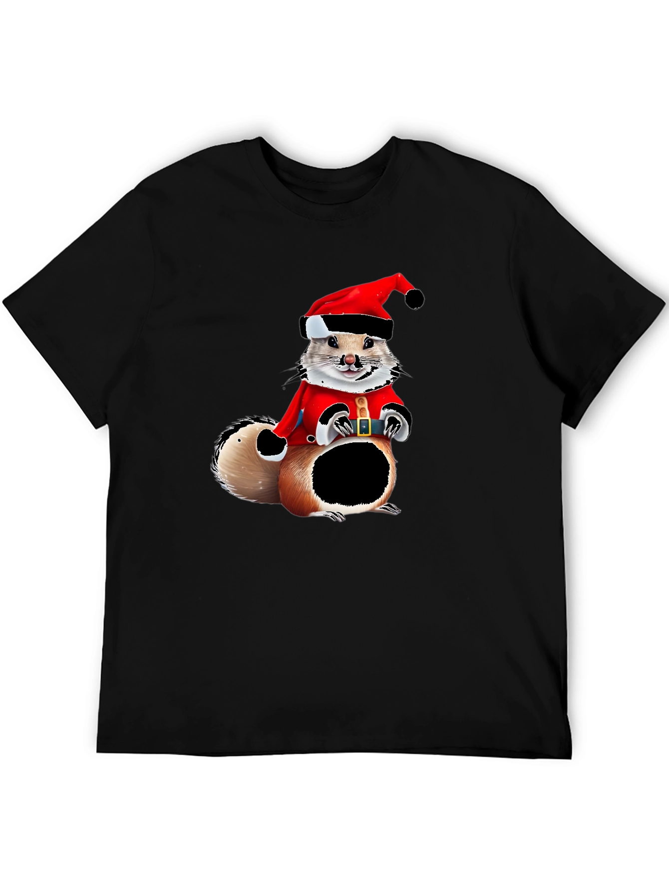 Black Festive Squirrel Graphic Tee view 5