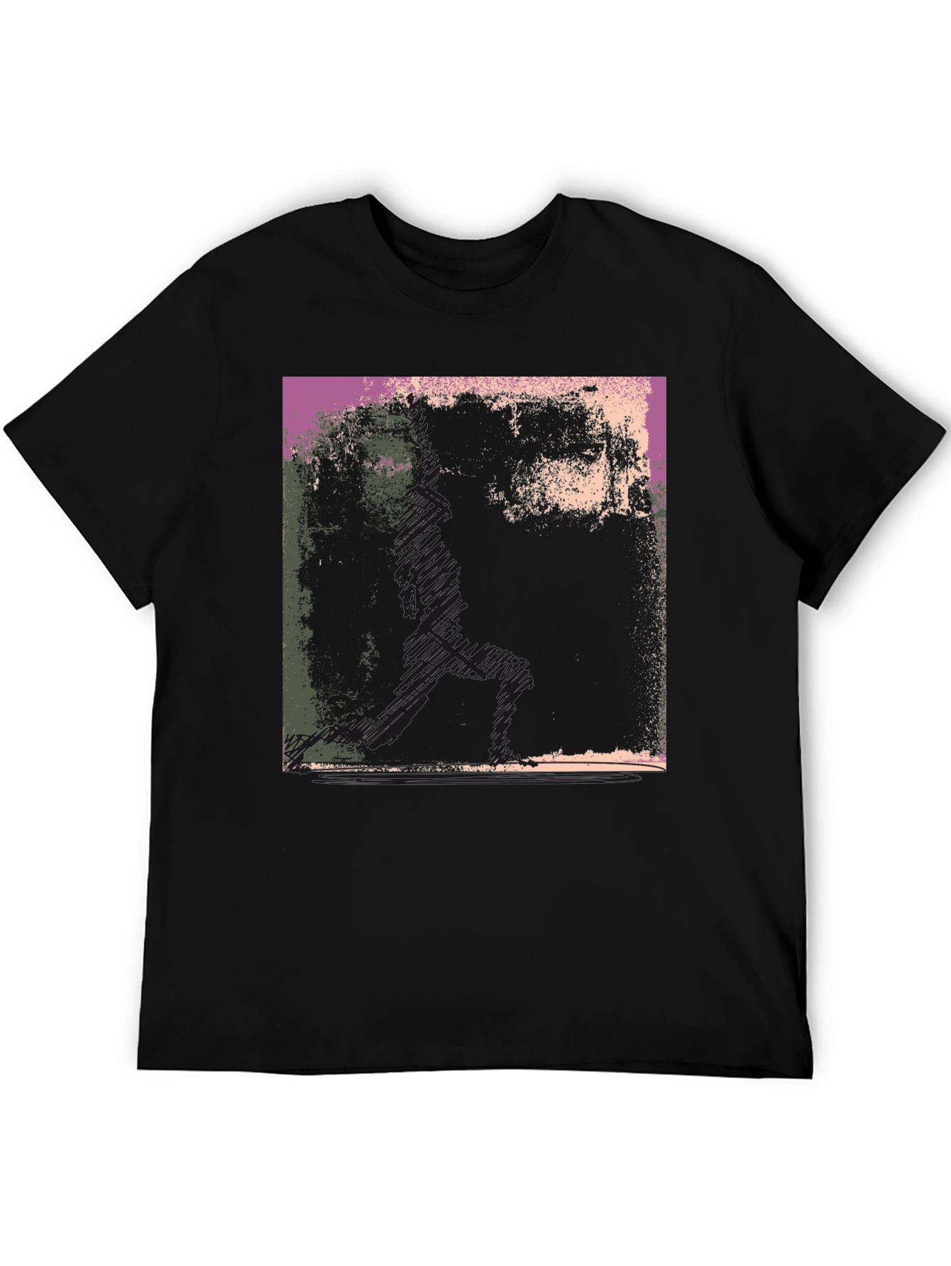Black Abstract Graphic Print Black T-Shirt view 5