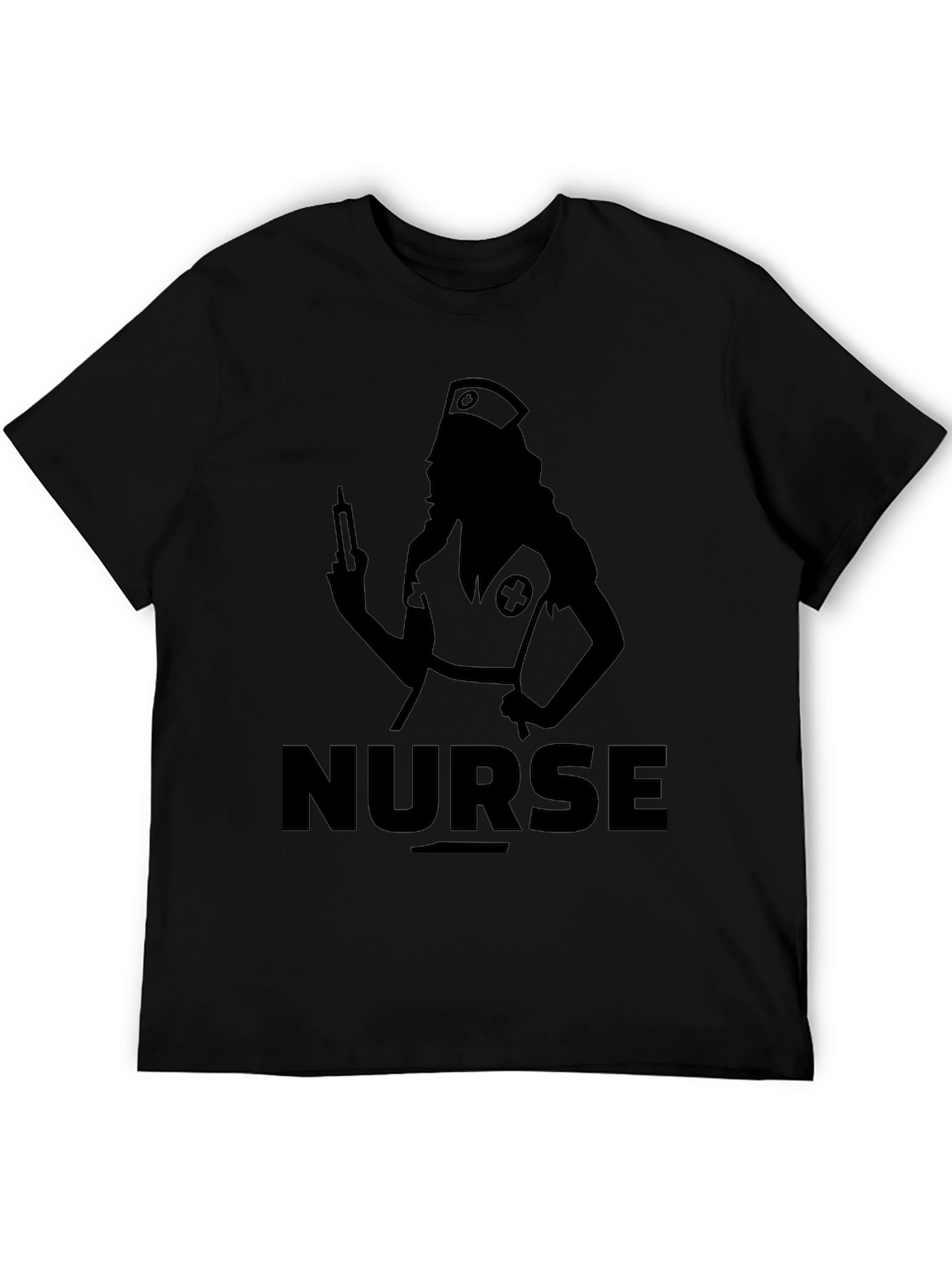Black Nurse Silhouette Graphic Tee - Classic Black view 5