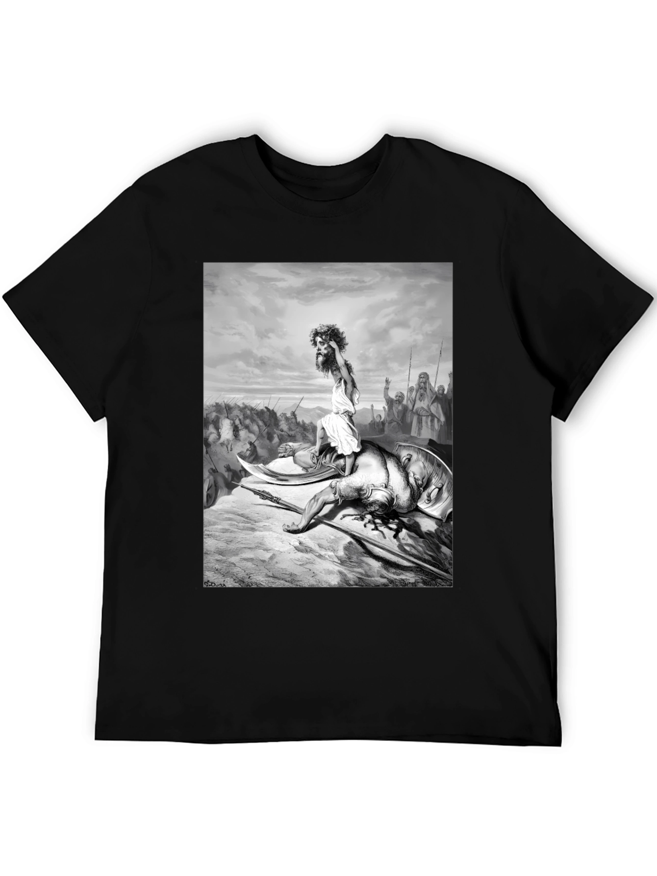 Black David and Goliath Graphic Tee - Black Cotton Blend view 5