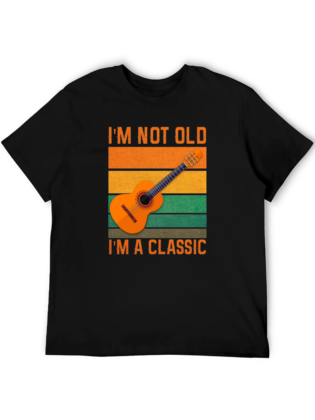Black I'm Not Old I'm A Classic Guitar T-Shirt view 5