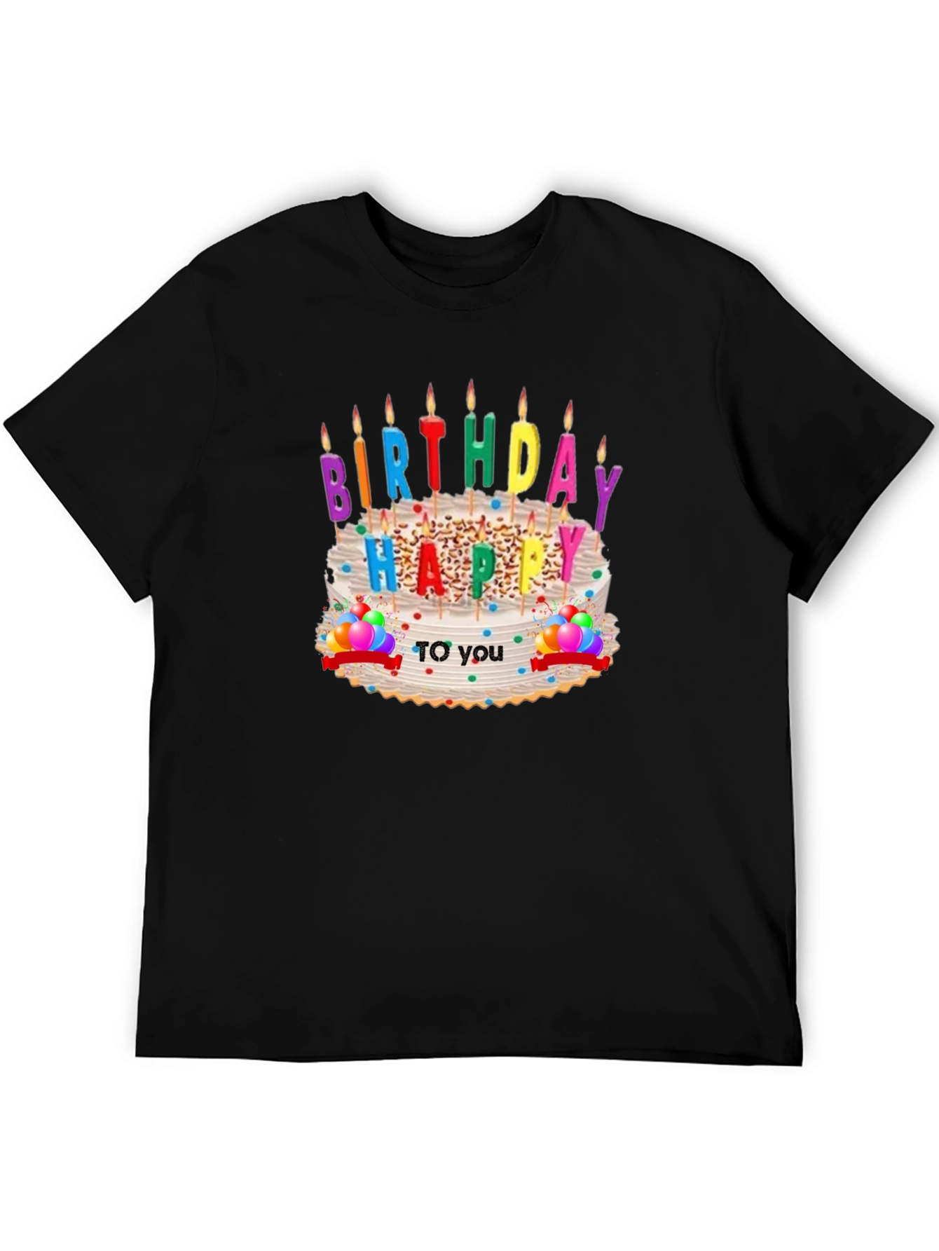 Black Birthday Cake Graphic T-Shirt view 5