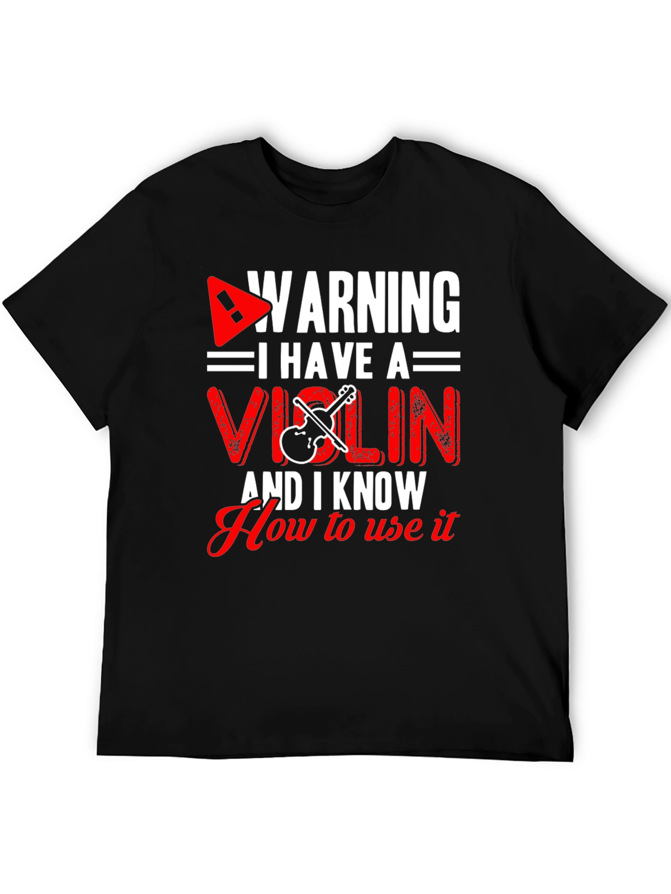 Black Warning I Have A Violin Funny T-Shirt view 5