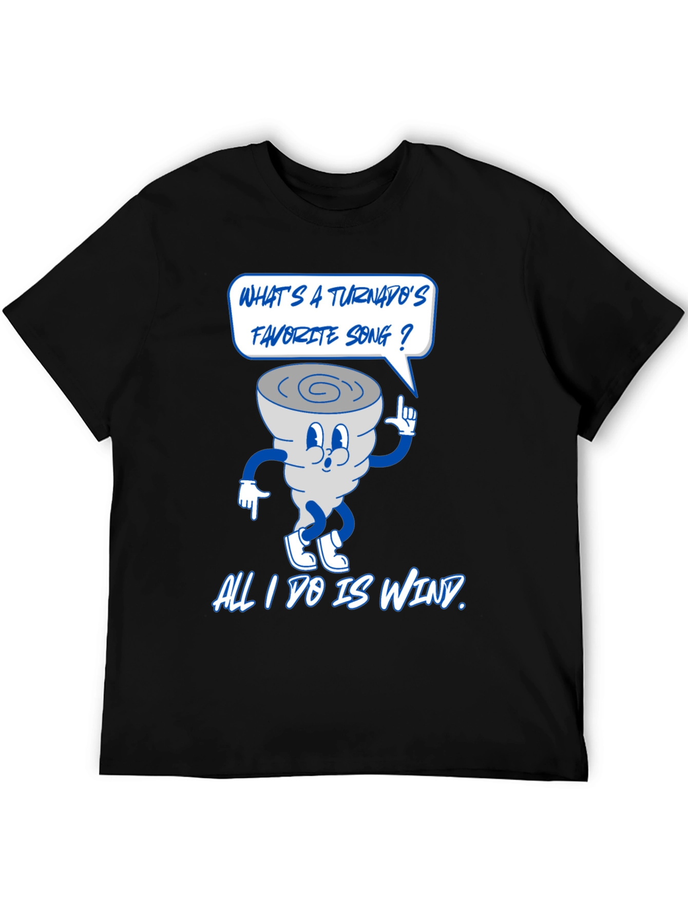 Black Funny Tornado Pun Graphic T-Shirt view 5