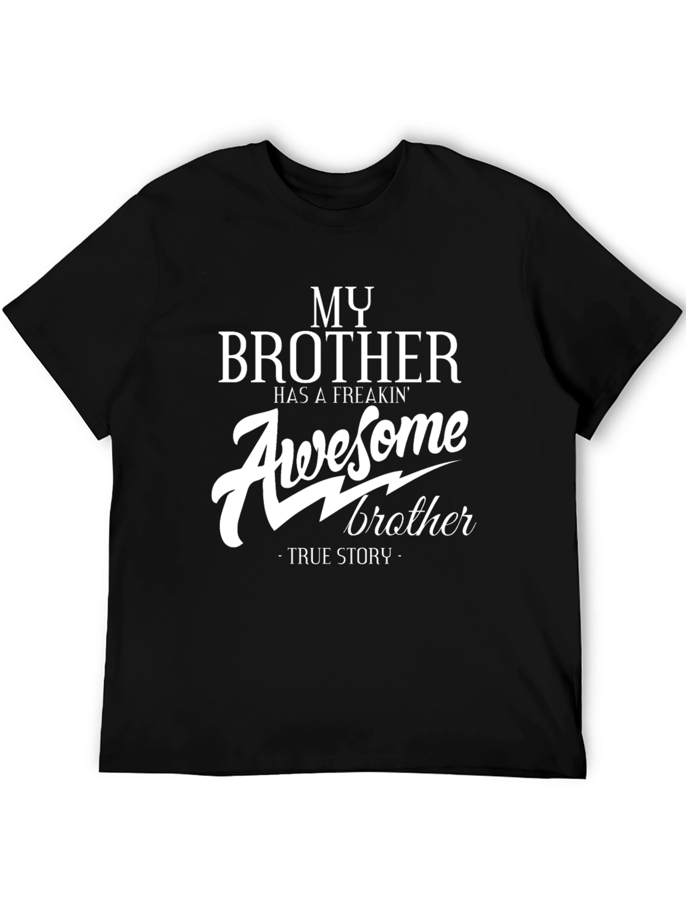 Black Awesome Brother T-Shirt - Funny Slogan Tee view 5