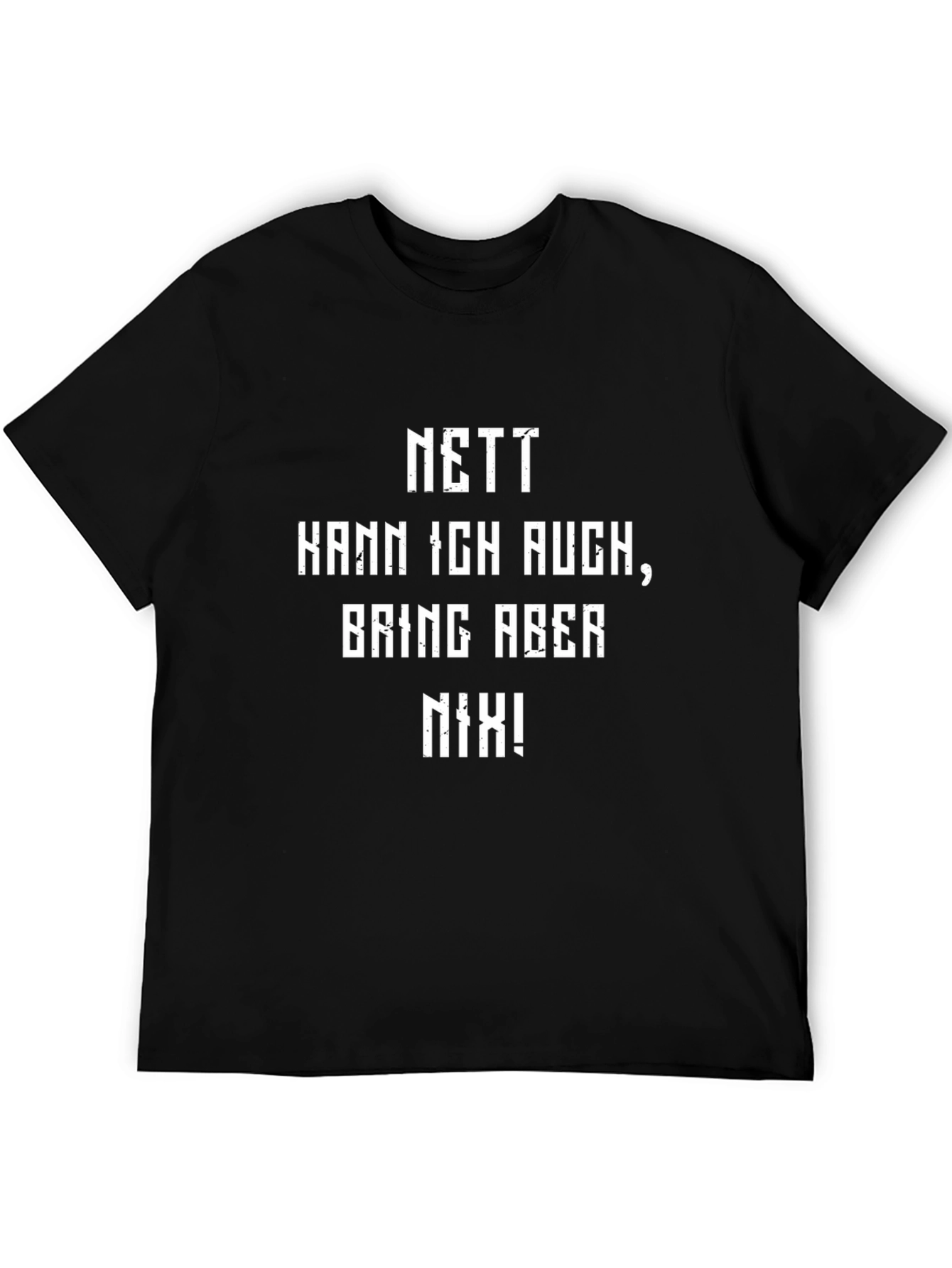 Black Nett Kann Ich Auch Men's Black Graphic T-Shirt view 5