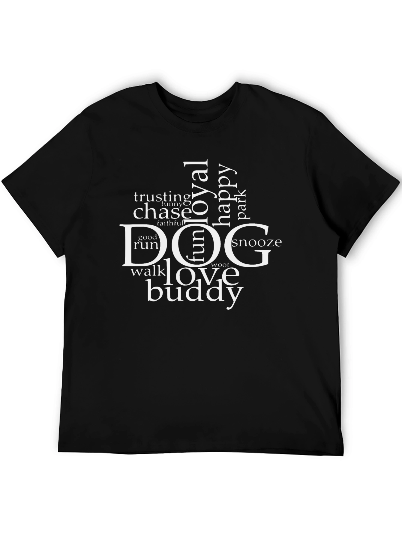 Black Dog Lover Word Art Graphic T-Shirt view 5