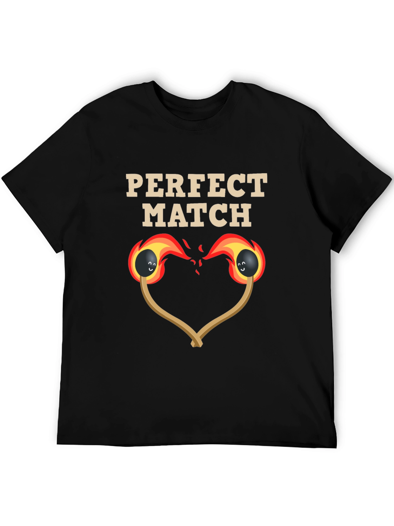 Black Perfect Match T-Shirt Funny Couples Tee view 5