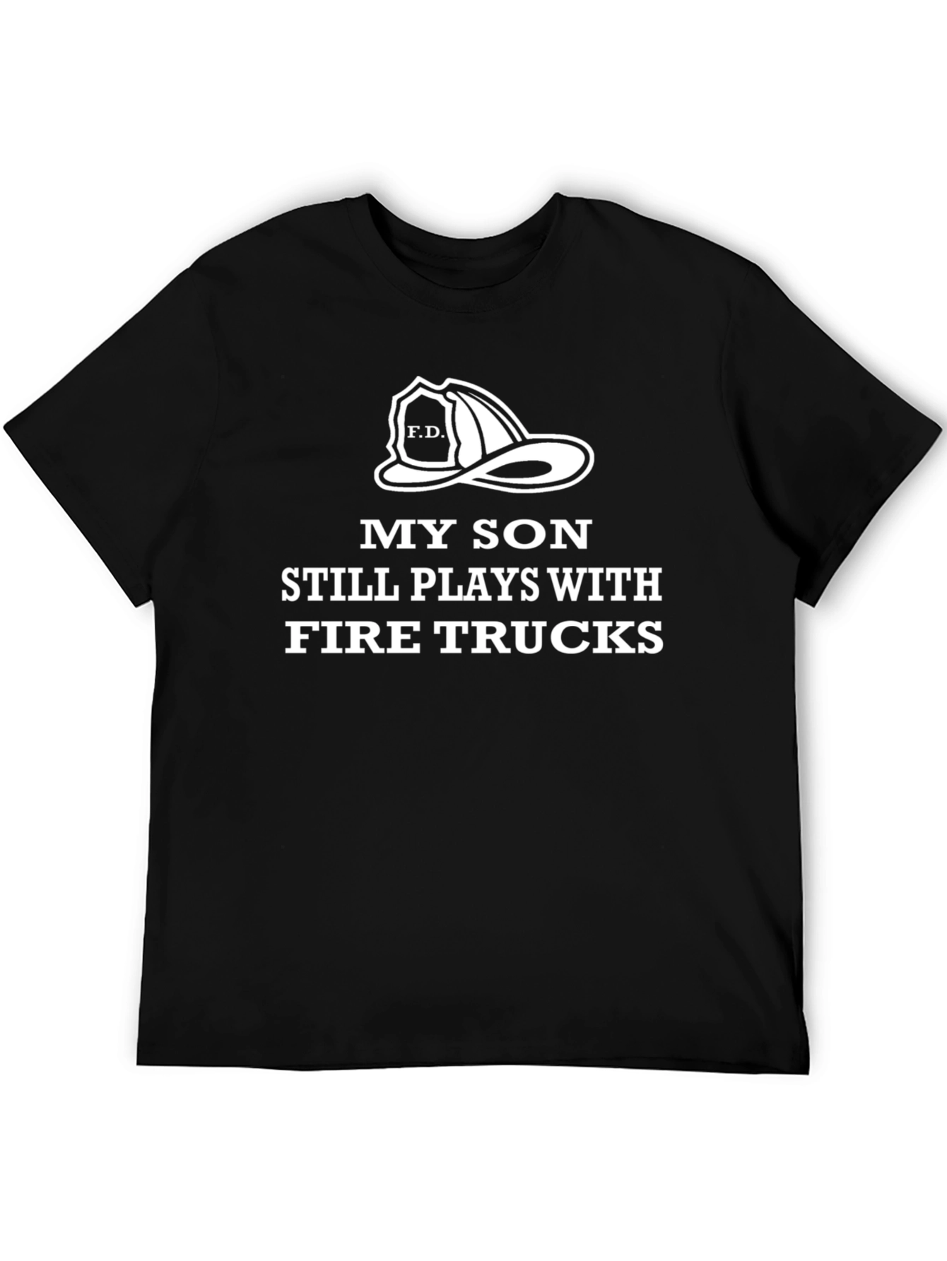 Black My Son Fire Truck T-Shirt view 5