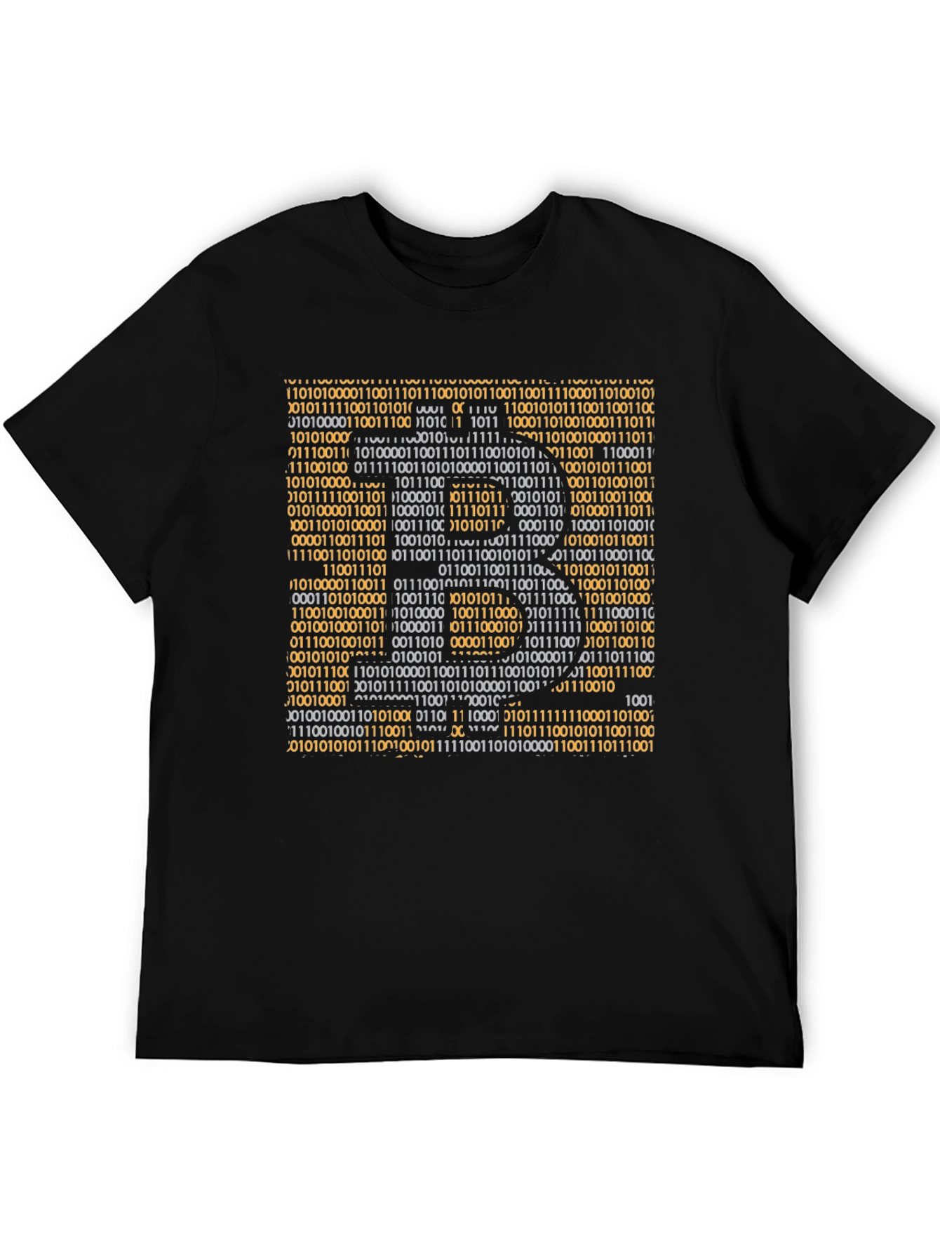 Black Binary Code Graphic T-Shirt - Geek Style view 5