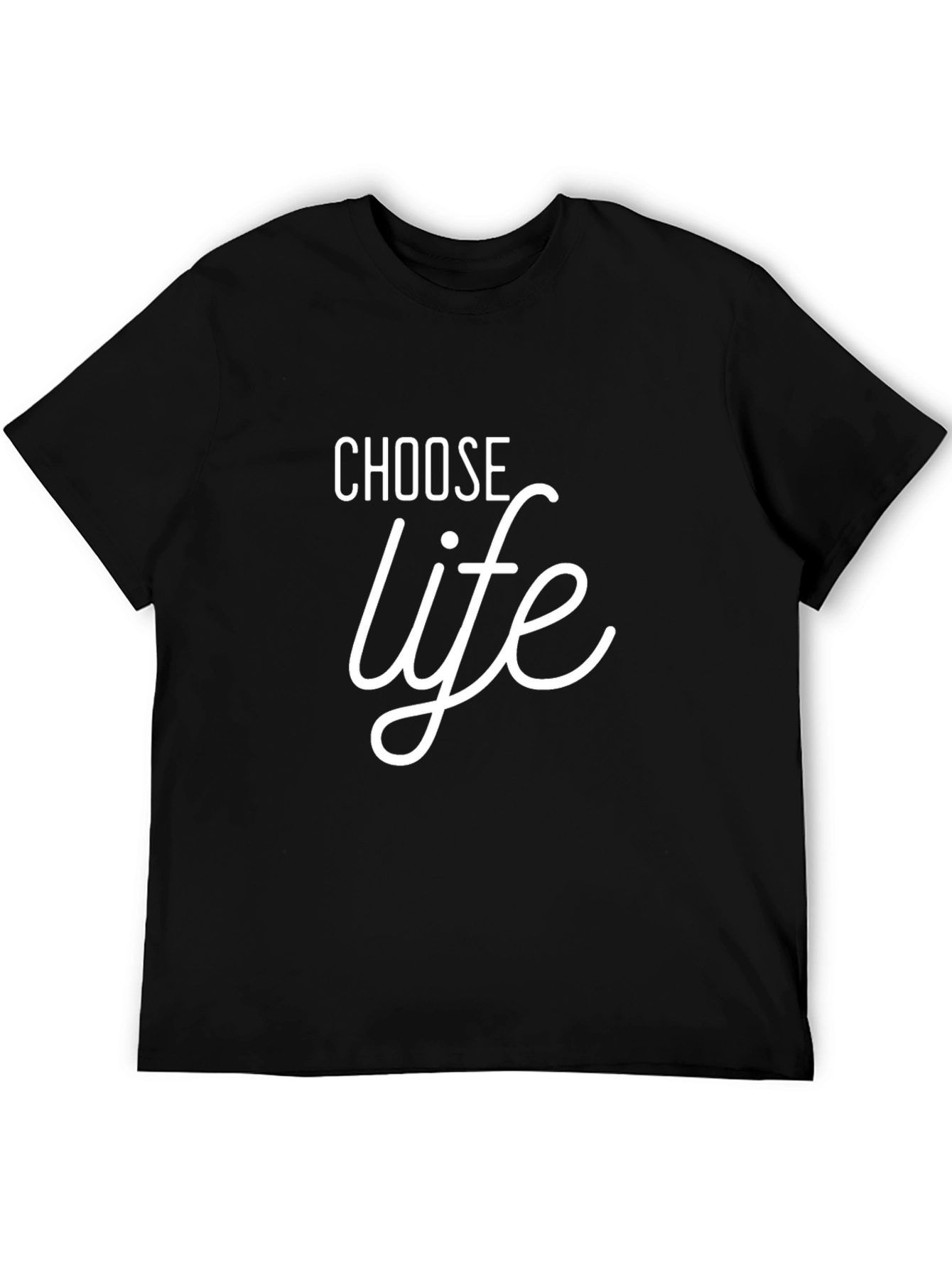 Black Choose Life Graphic Tee - Soft Black Cotton T-Shirt view 5