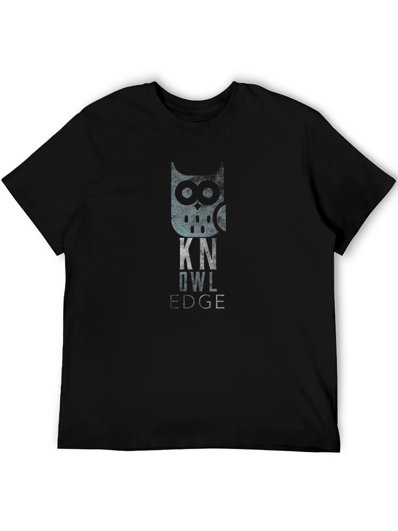 Black Knowledge Owl Graphic Tee - Stylish Men's Black T-Shirt view 5