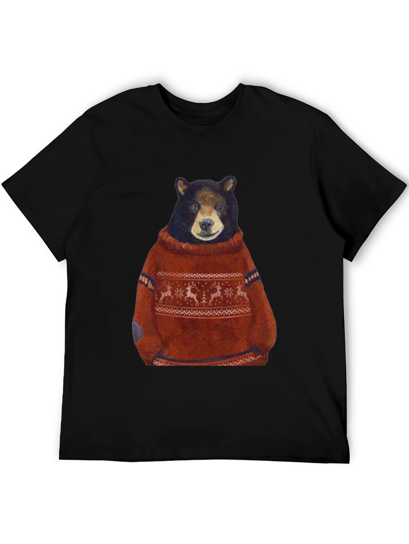 Black Bear in Sweater Graphic T-Shirt - Unique Design view 5