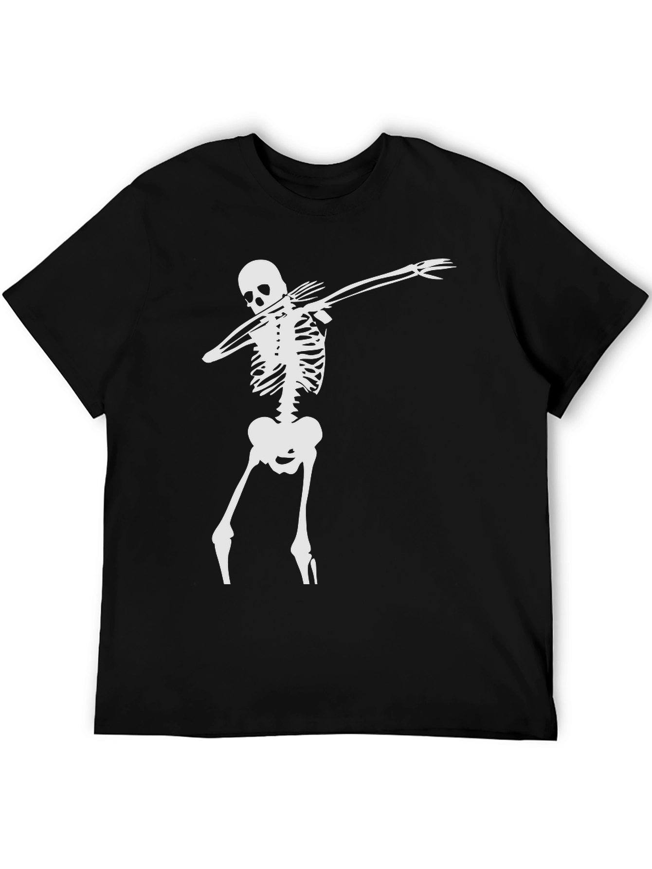 Black Skeleton Dabbing Tee - Black Graphic T-Shirt view 5