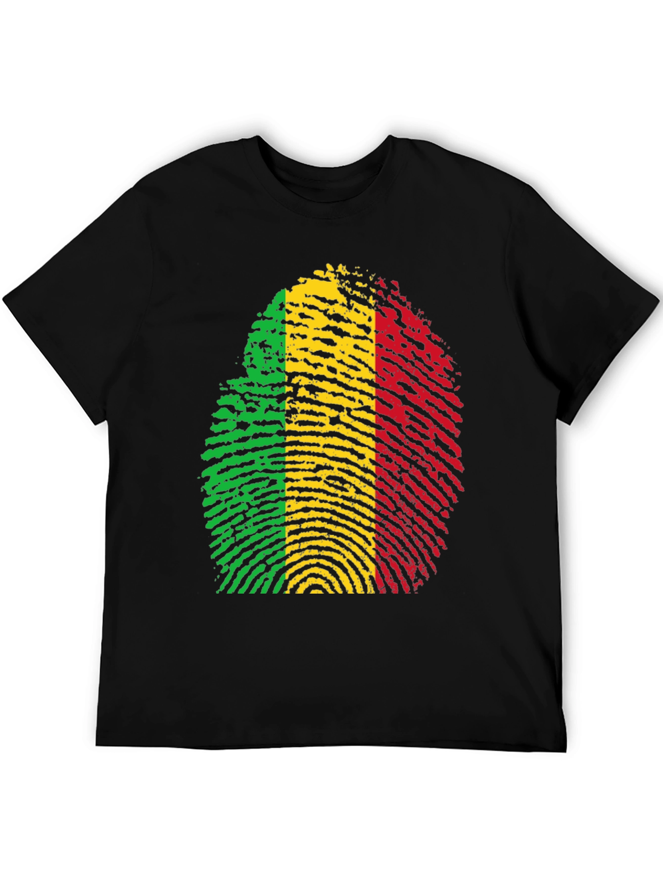 Black Rasta Fingerprint Graphic T-Shirt - Black view 5