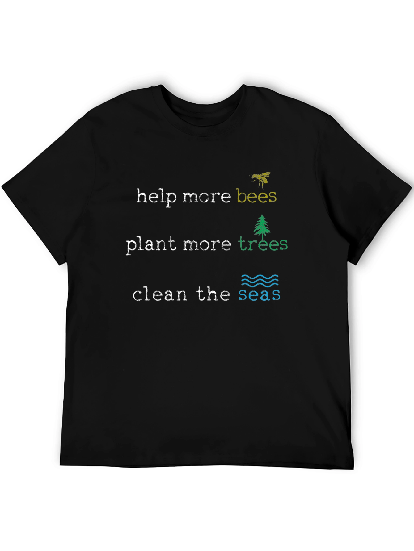 Eco-Friendly Graphic T-Shirt - Help Bees, Plant Trees - 5